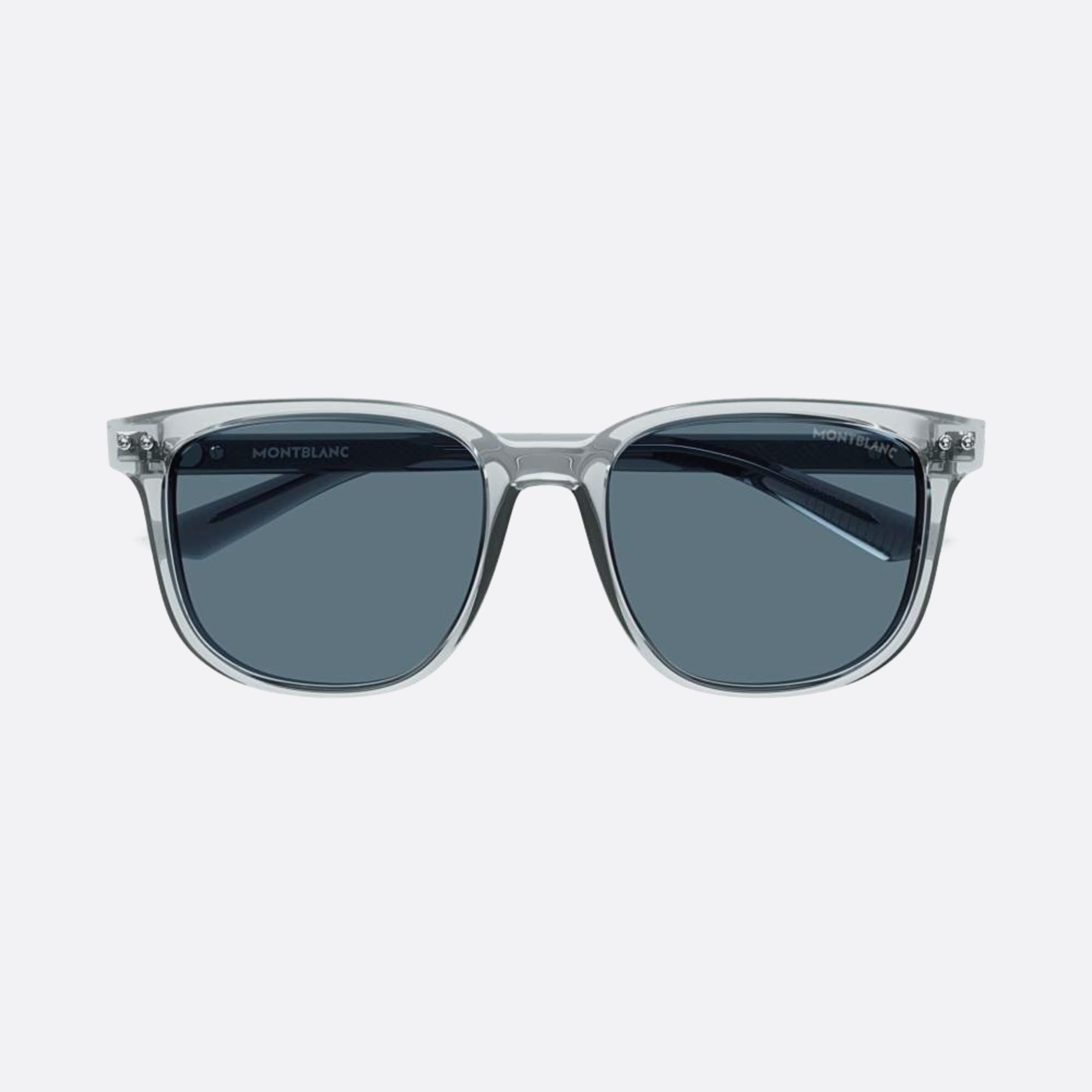 Montblanc 55mm Mb0258sa Grey Squared Men Sunglasses - Main View