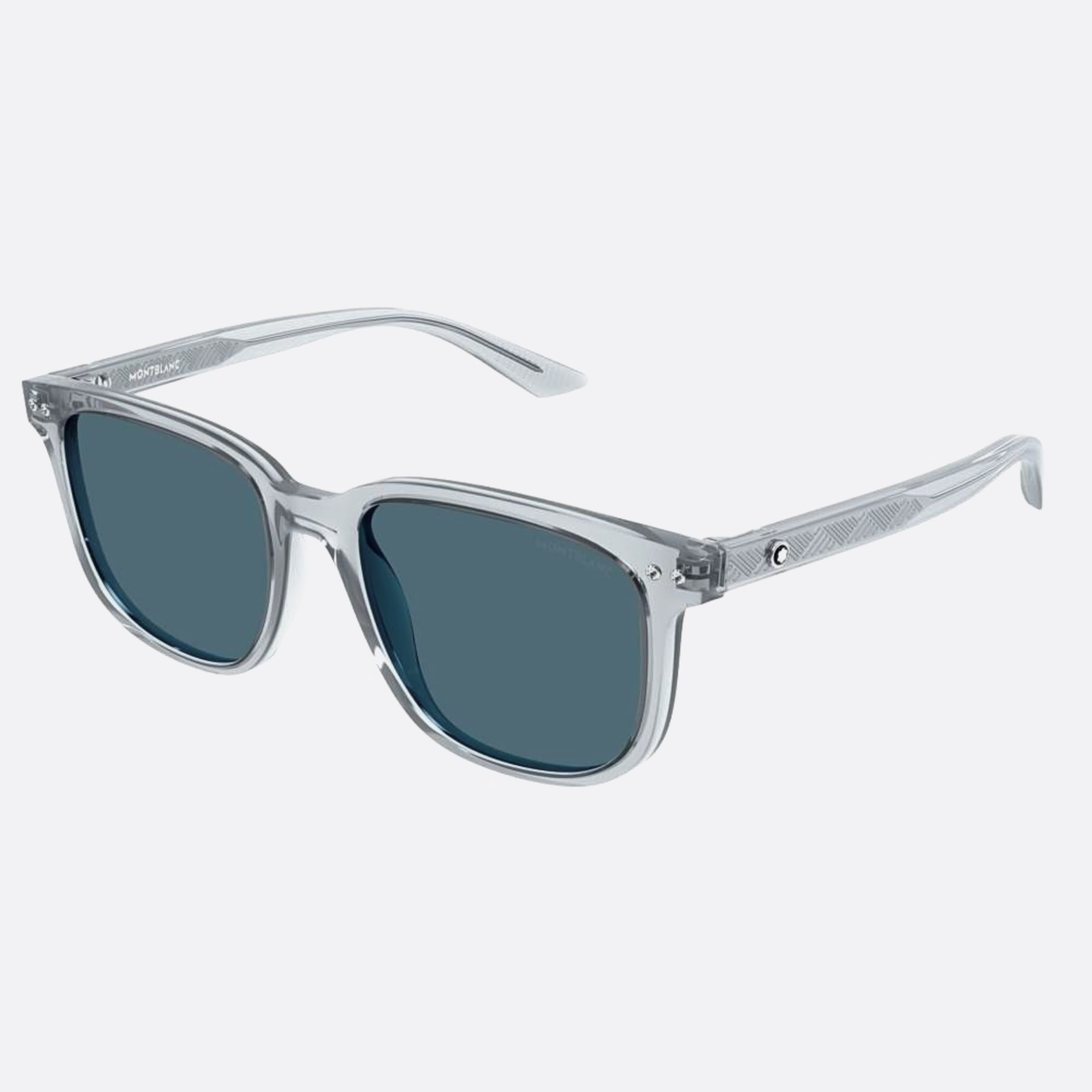Montblanc 55mm Mb0258sa Grey Squared Men Sunglasses - Side View