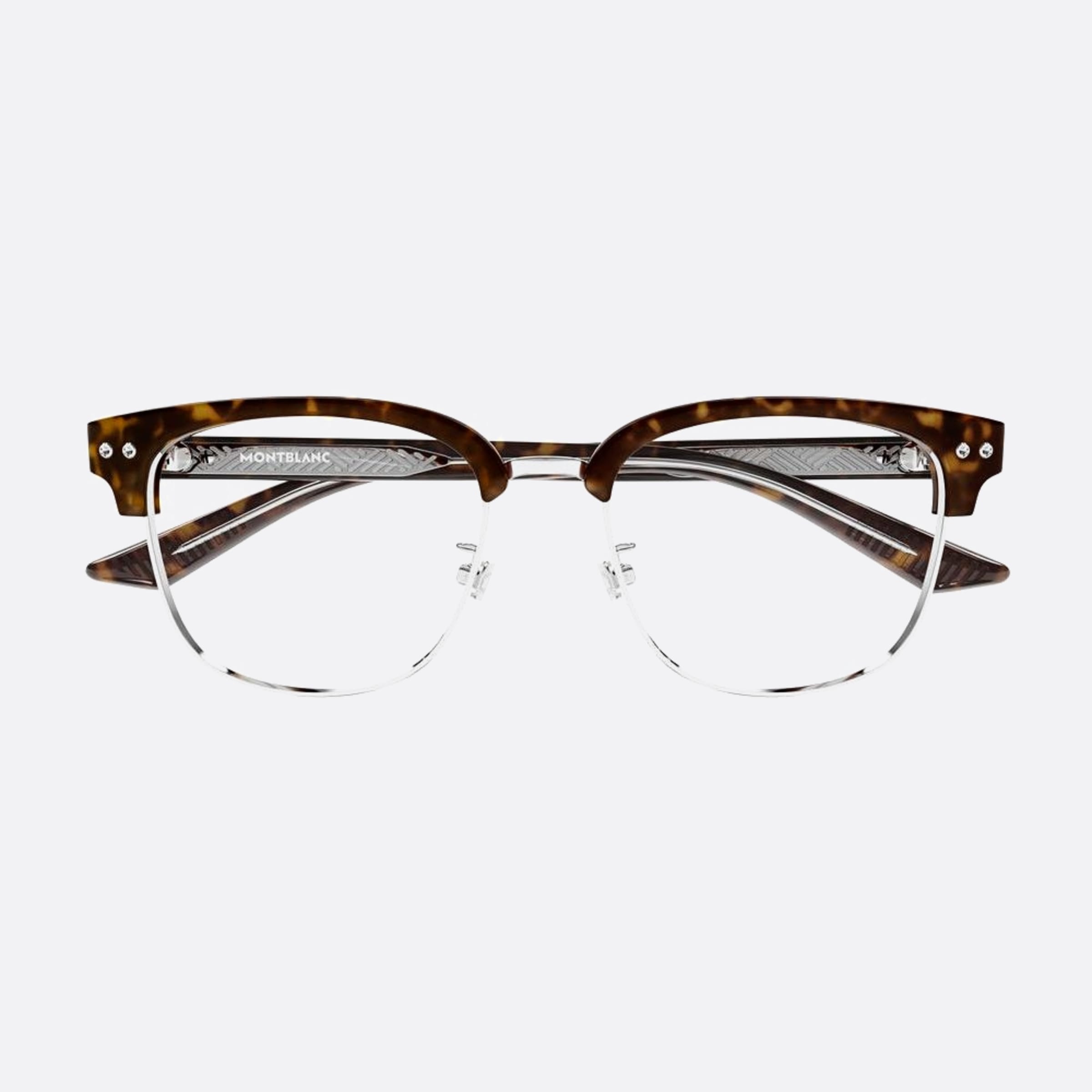 Montblanc 53mm Mb0259ok Havana Squared Men Eyeglasses - Main View