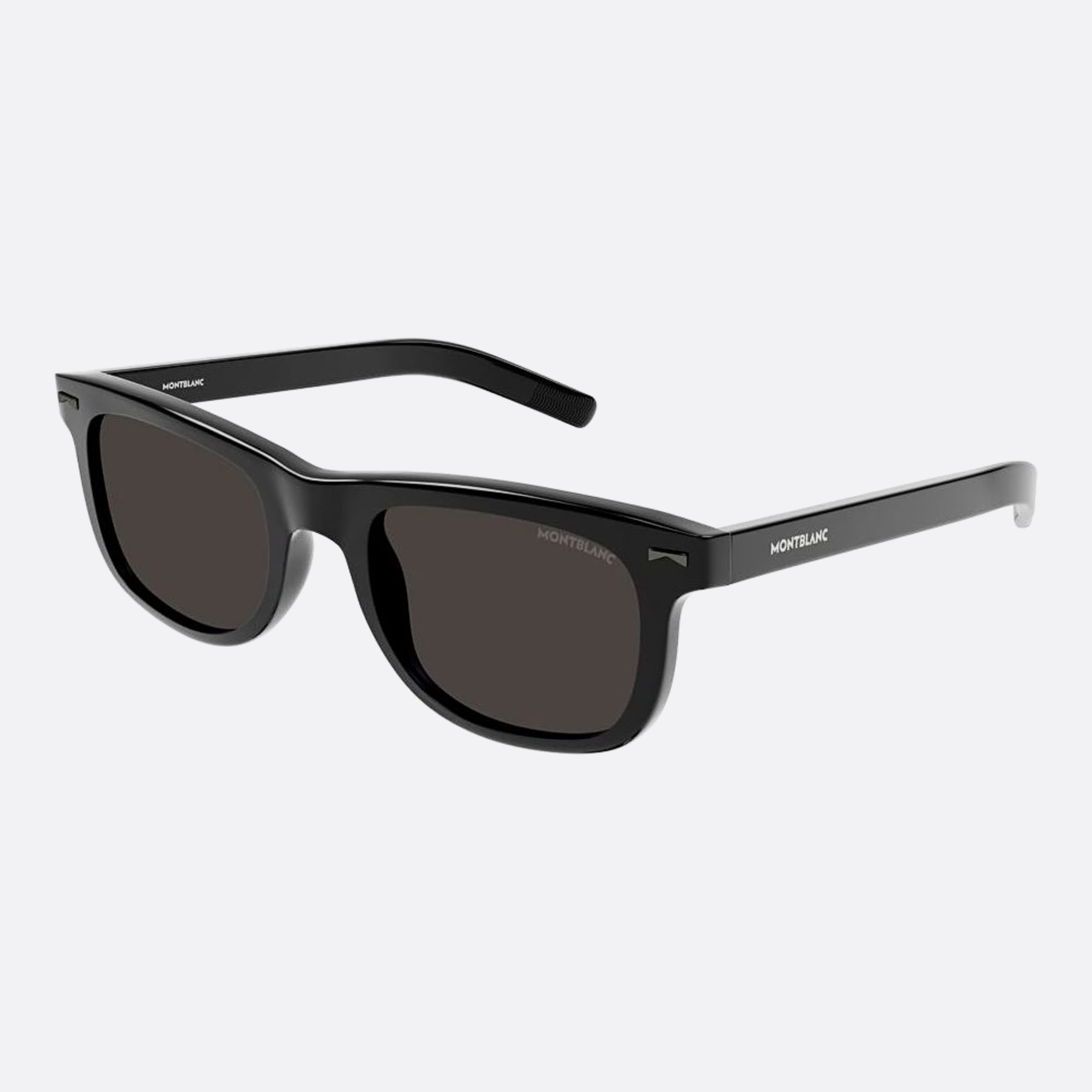Montblanc 53mm Black Squared Man Sunglasses - Side View