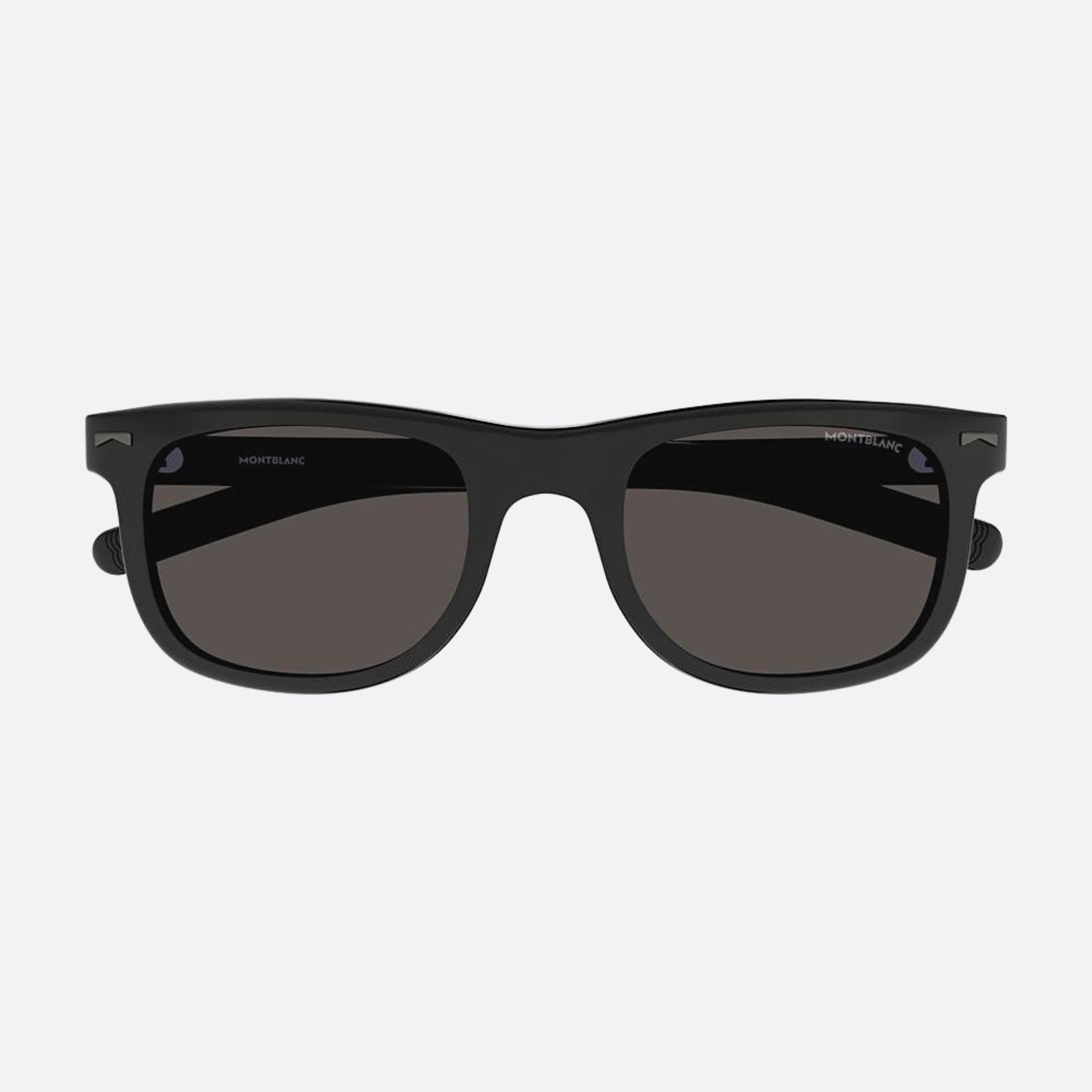 Montblanc 53mm Black Squared Man Sunglasses - Detail View