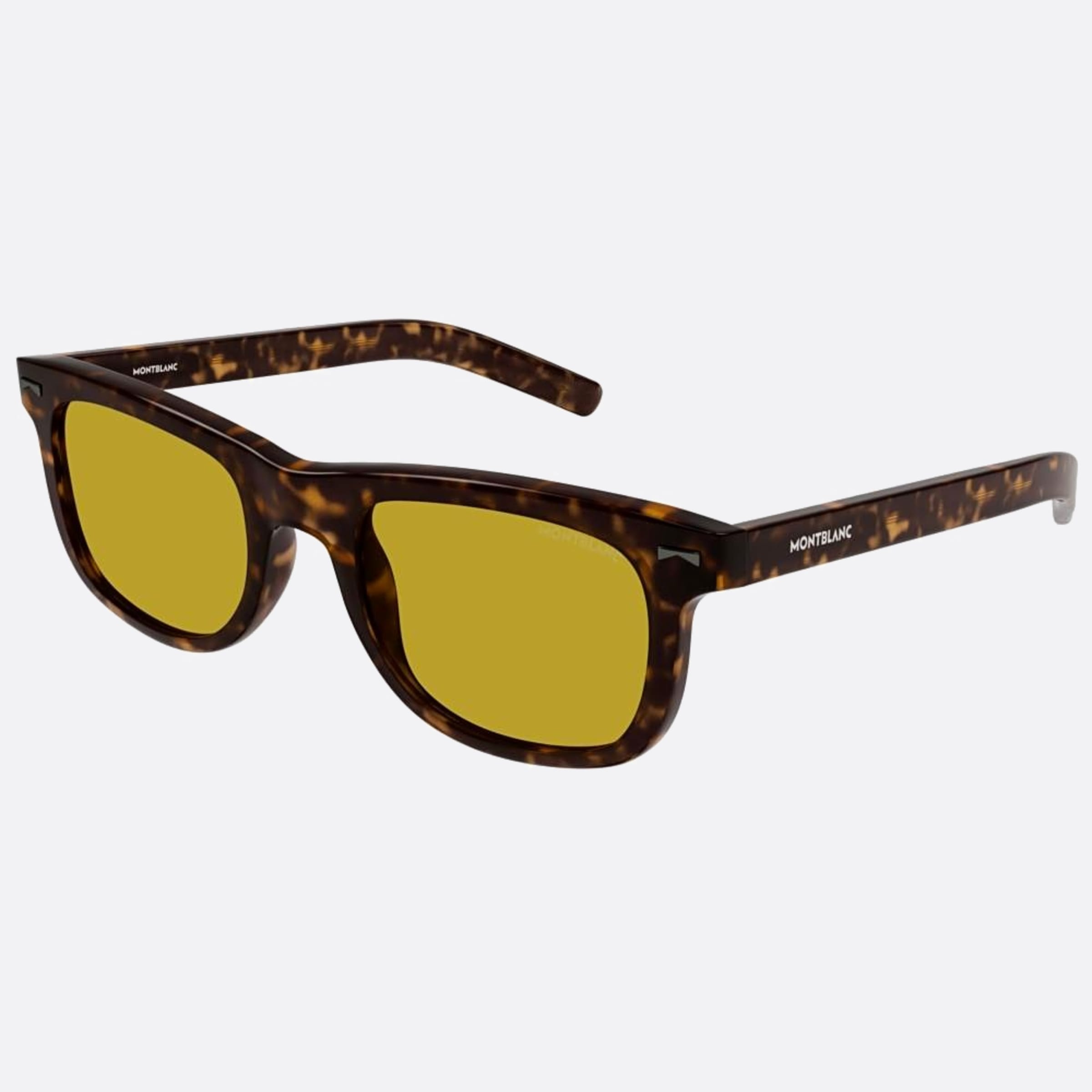 Montblanc 53mm Havana Squared Man Sunglasses - Side View