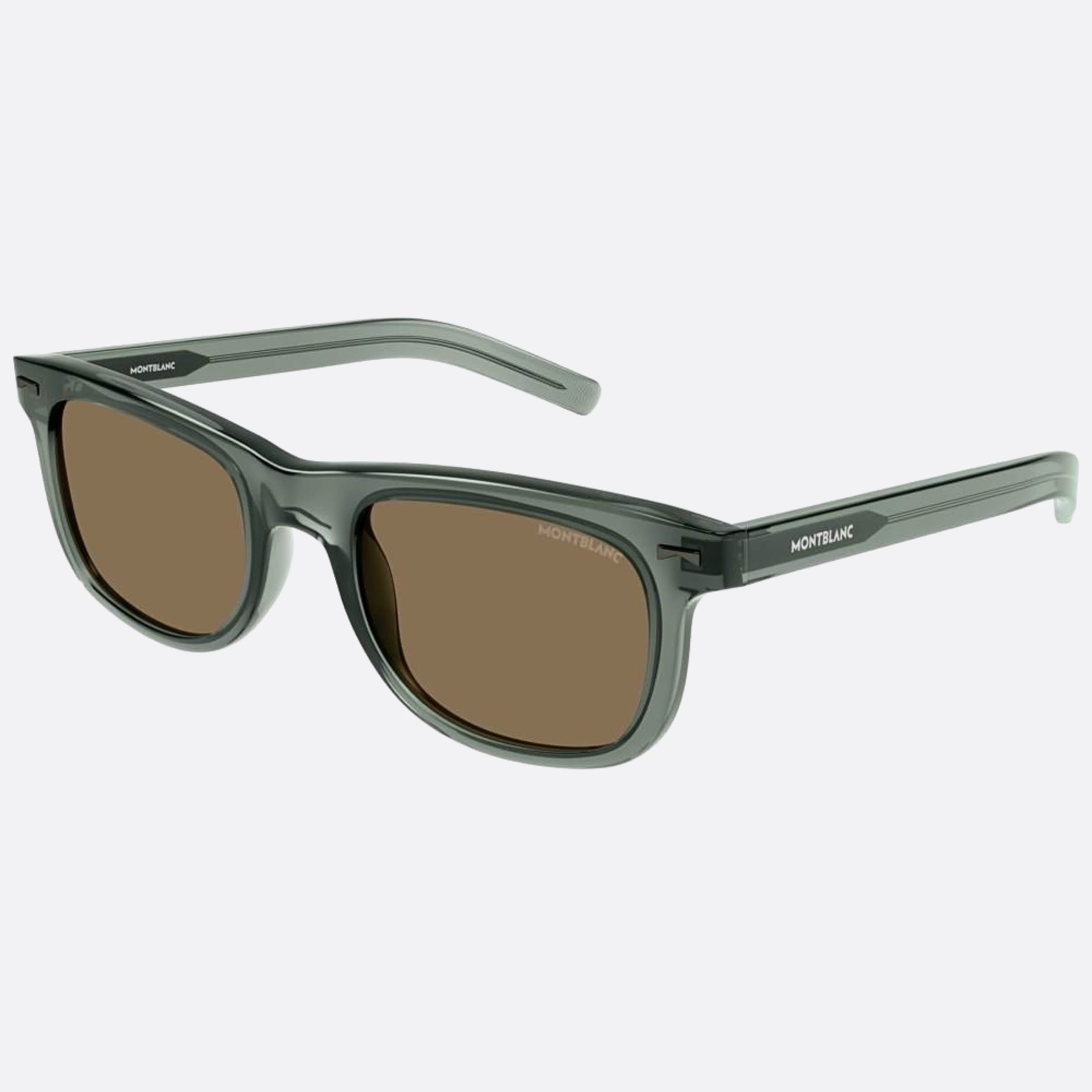 Montblanc 53mm Grey Squared Man Sunglasses - Side View