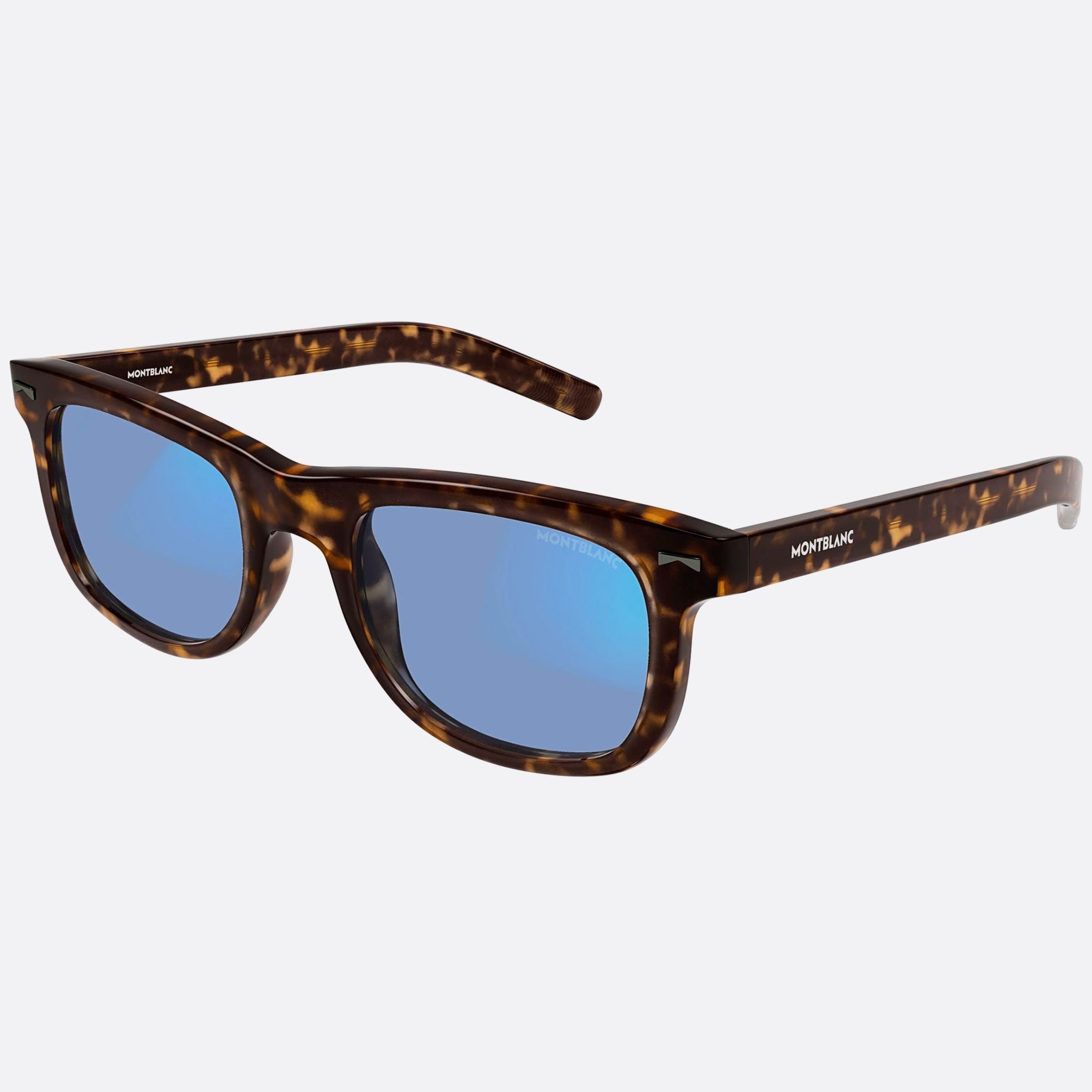 Montblanc 53mm Havana Squared Man Sunglasses - Detail View
