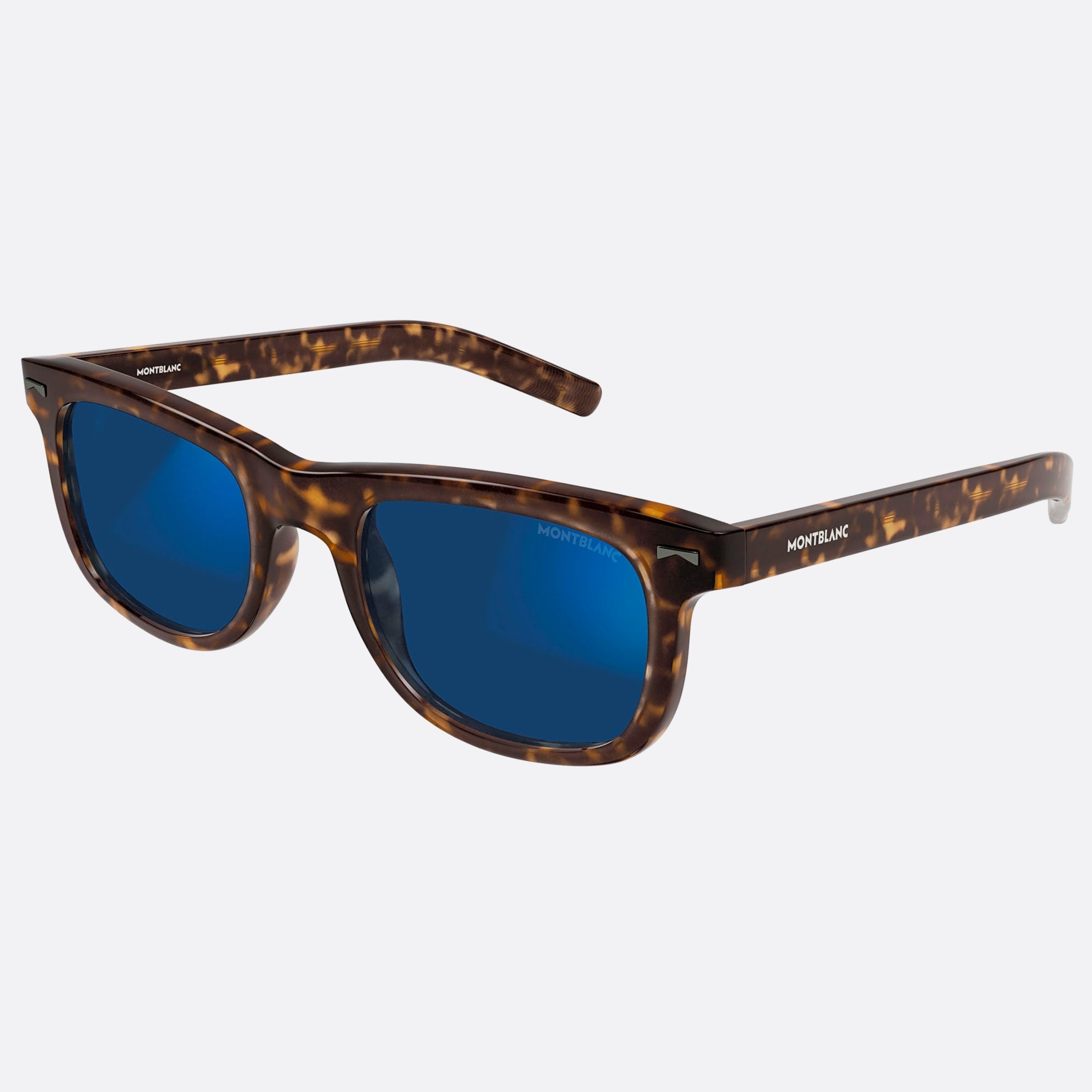 Montblanc 53mm Havana Squared Man Sunglasses - Lifestyle Shot