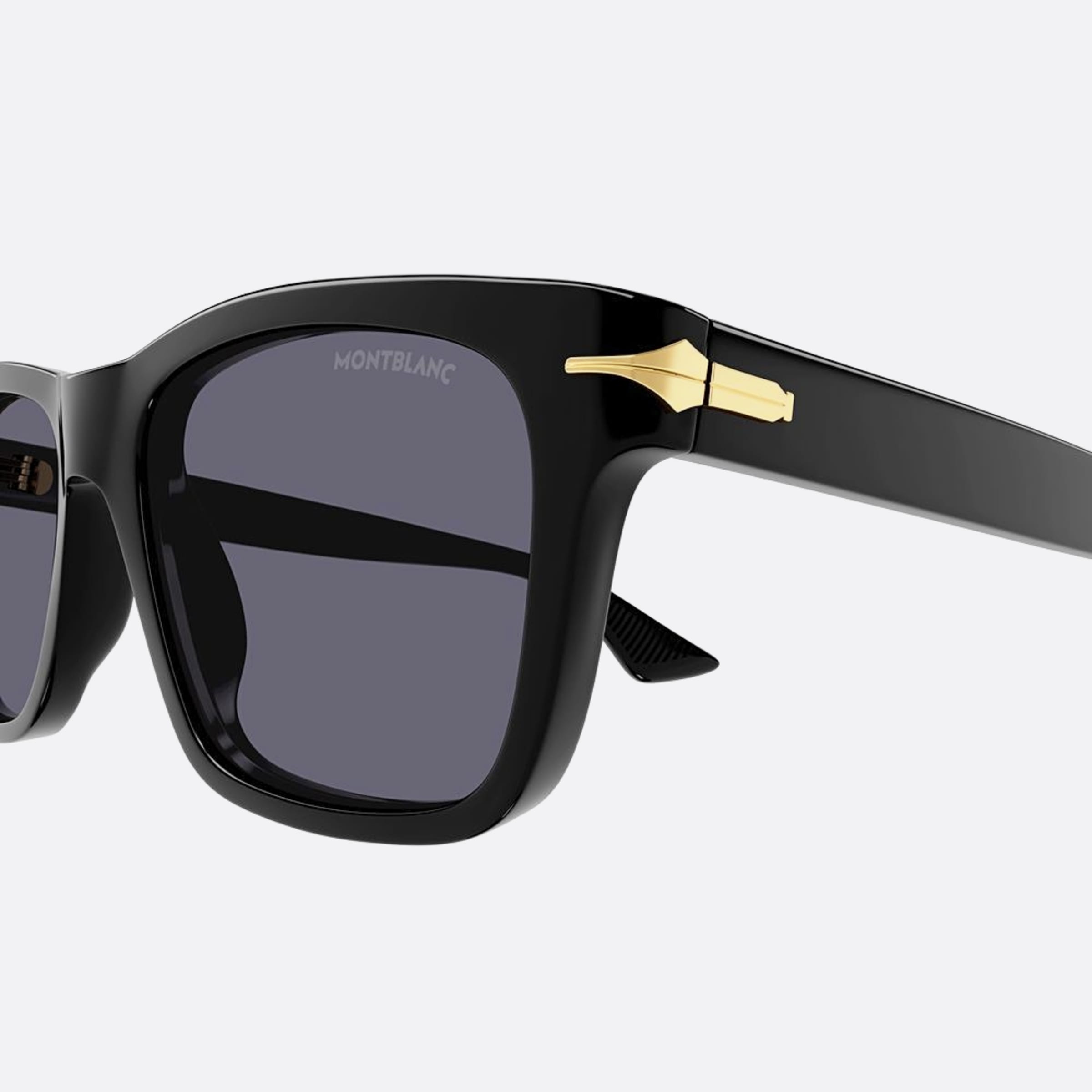Montblanc 54mm Black Squared Man Sunglasses - Detail View