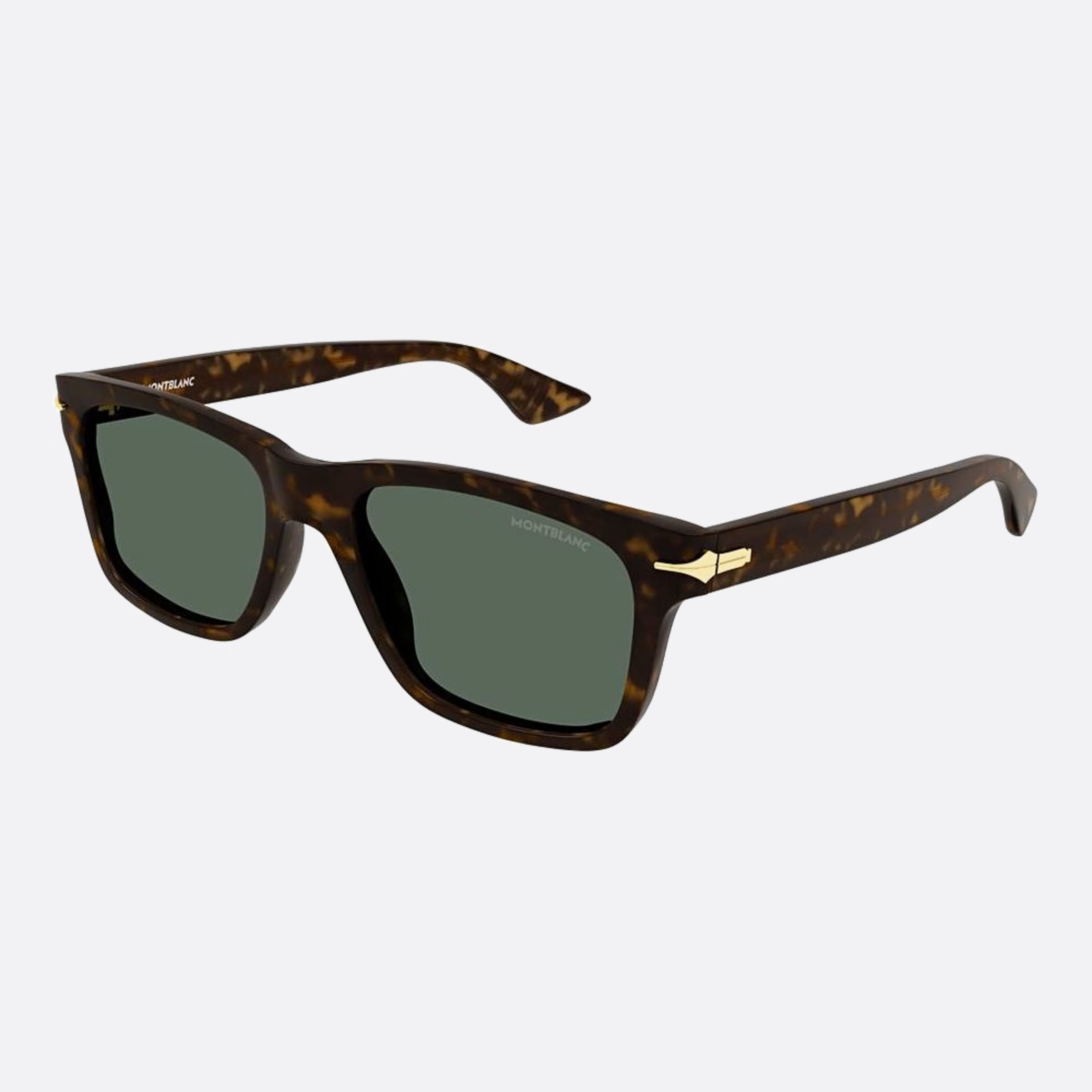 Montblanc 54mm Havana Squared Man Sunglasses - Side View