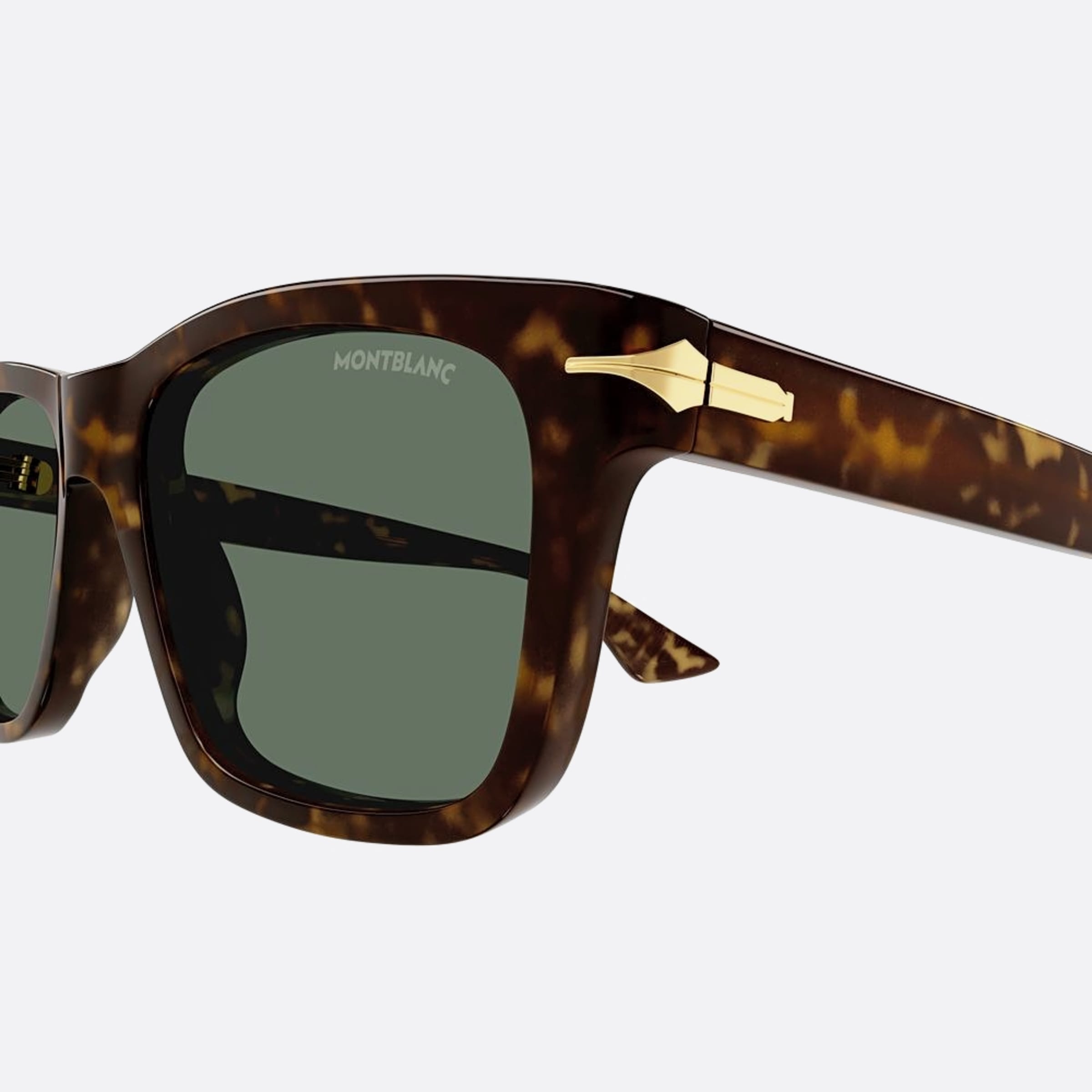 Montblanc 54mm Havana Squared Man Sunglasses - Detail View