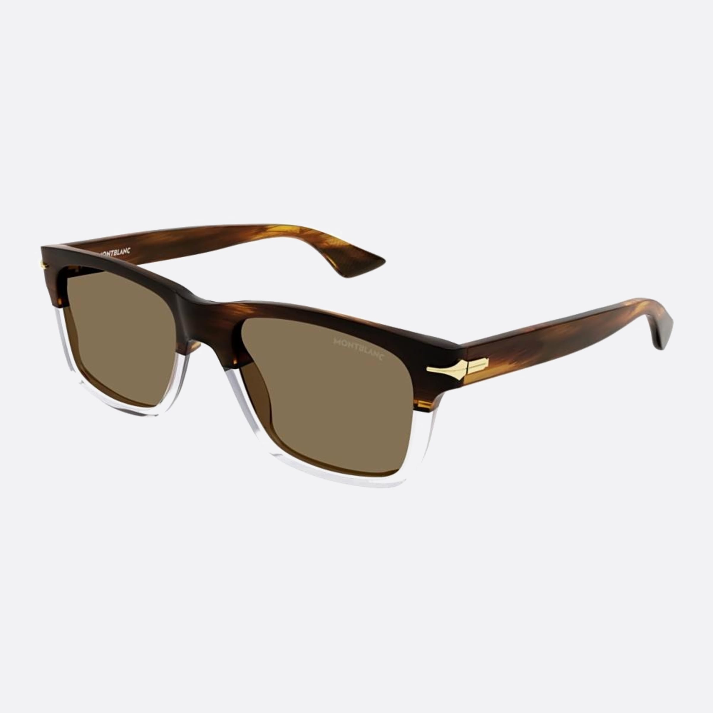 Montblanc 54mm Hhb Havana Squared Man Sunglasses - Side View