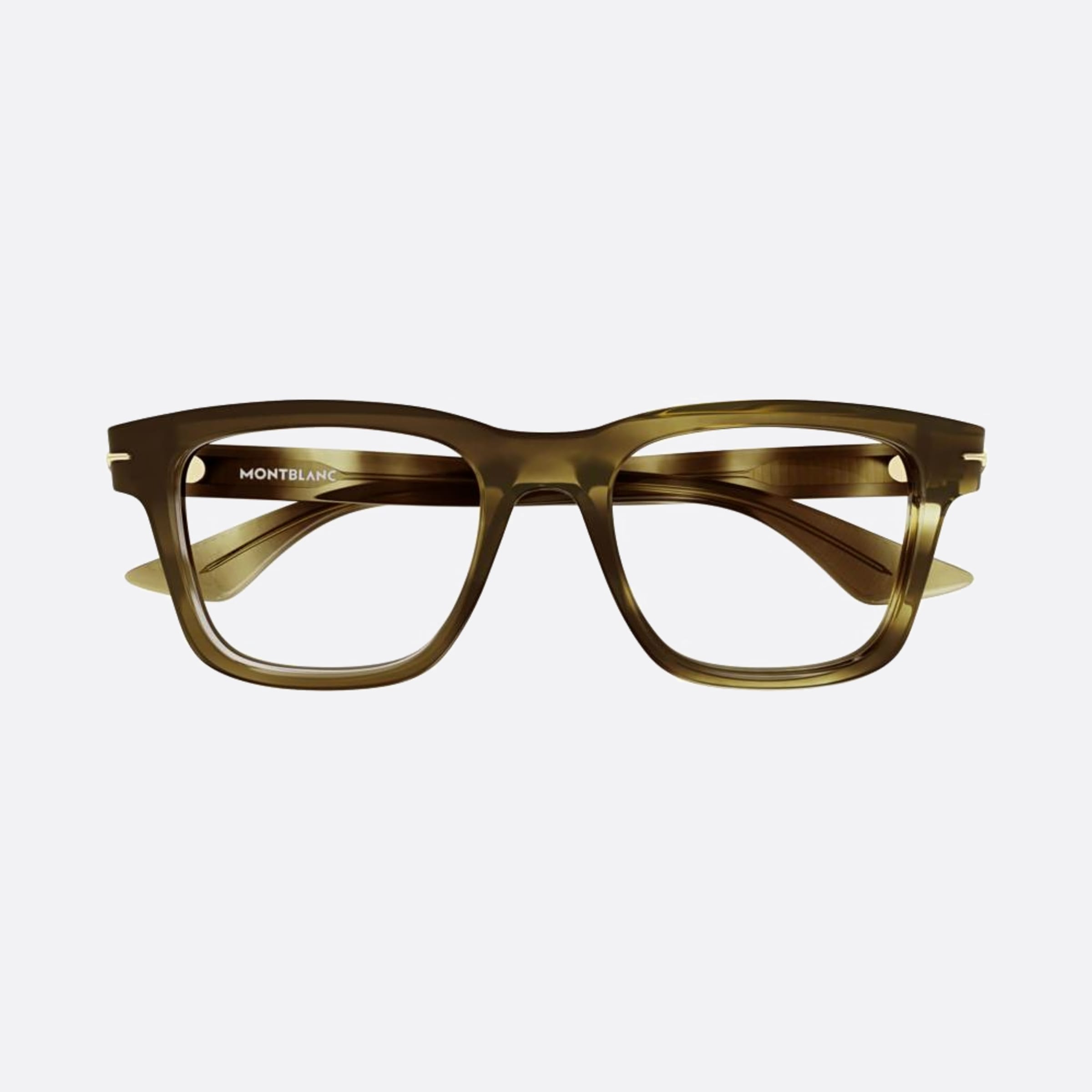 Montblanc 54mm Havana Squared Man Eyeglasses - Main View