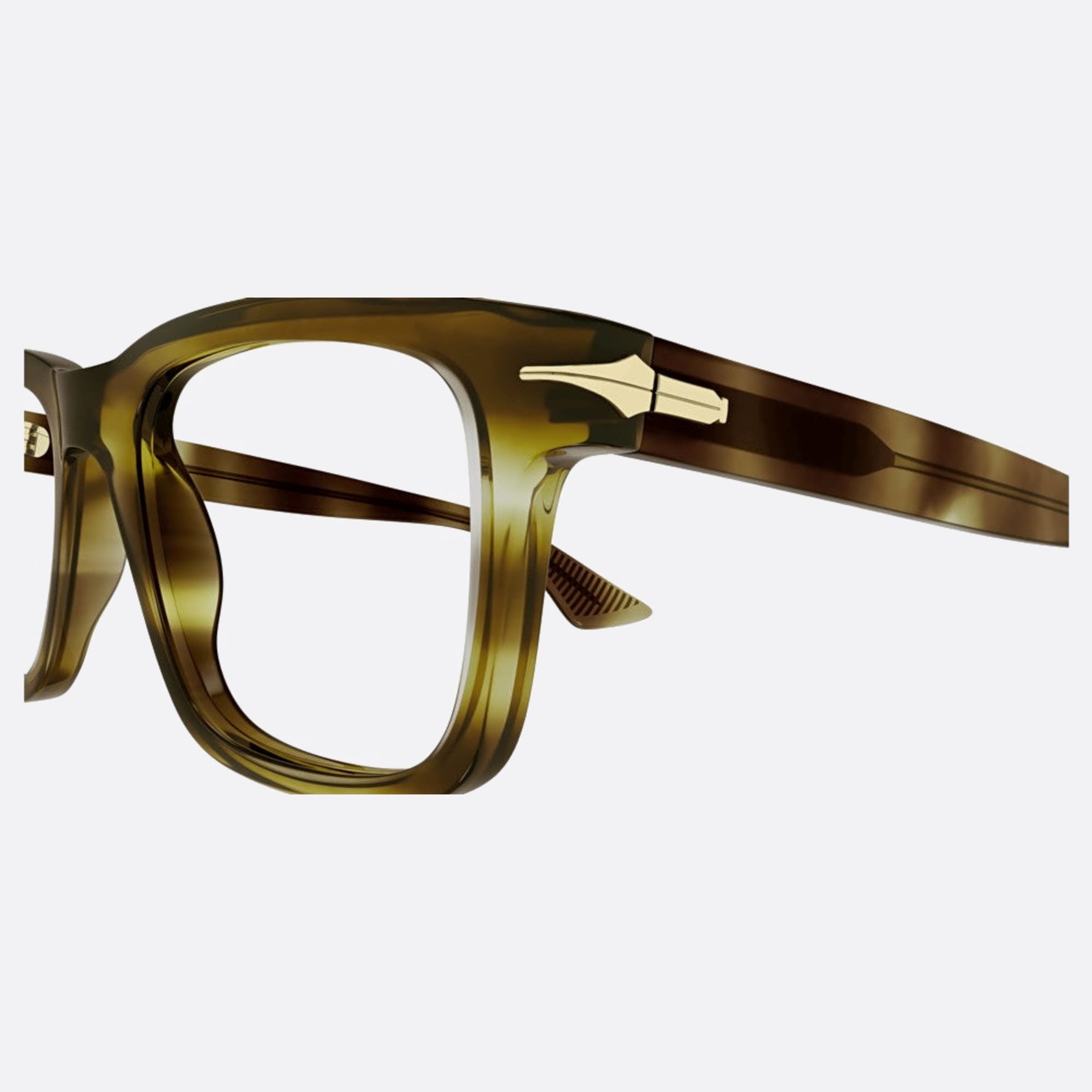 Montblanc 54mm Havana Squared Man Eyeglasses - Detail View