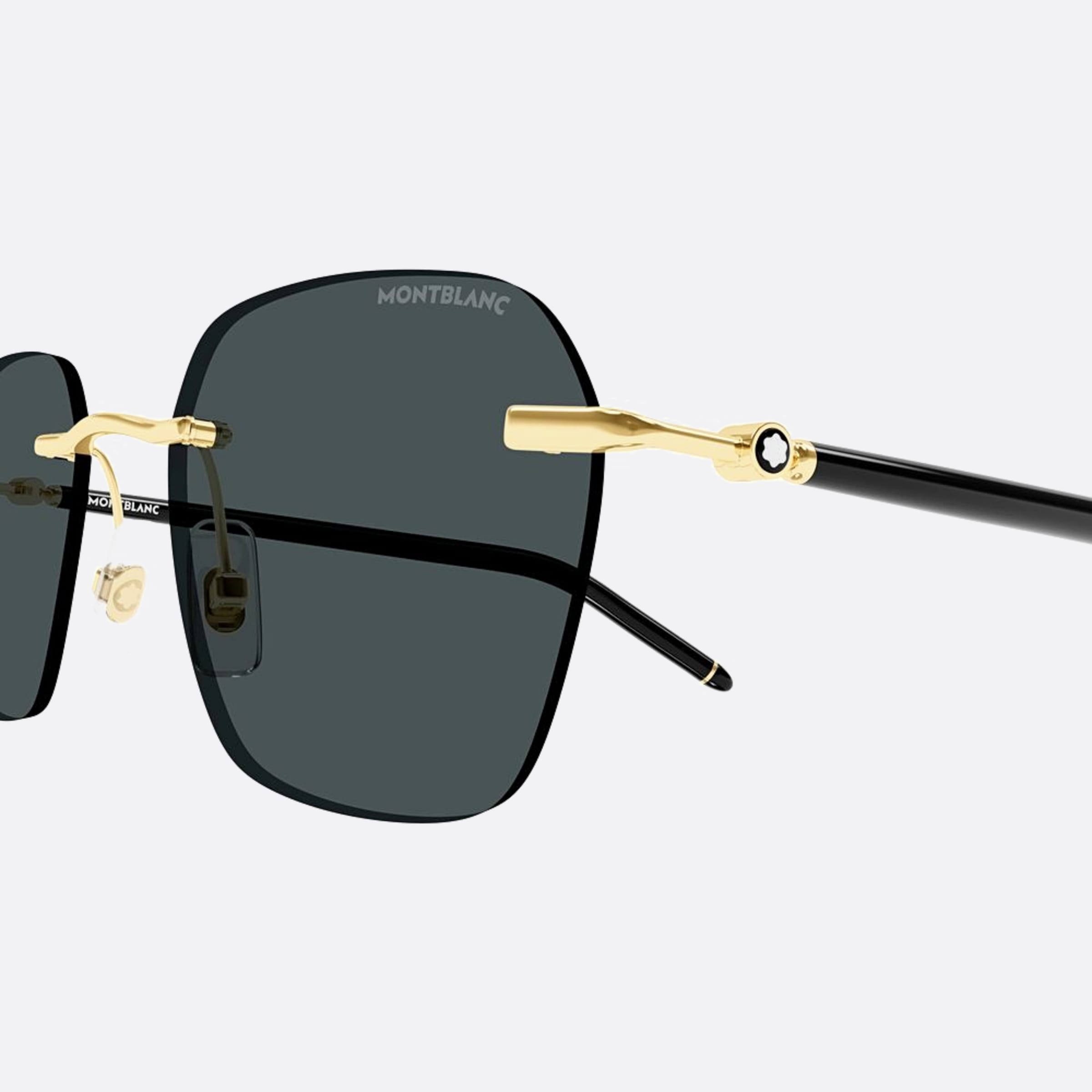 Montblanc 51mm Black Squared Man Sunglasses - Lifestyle Shot