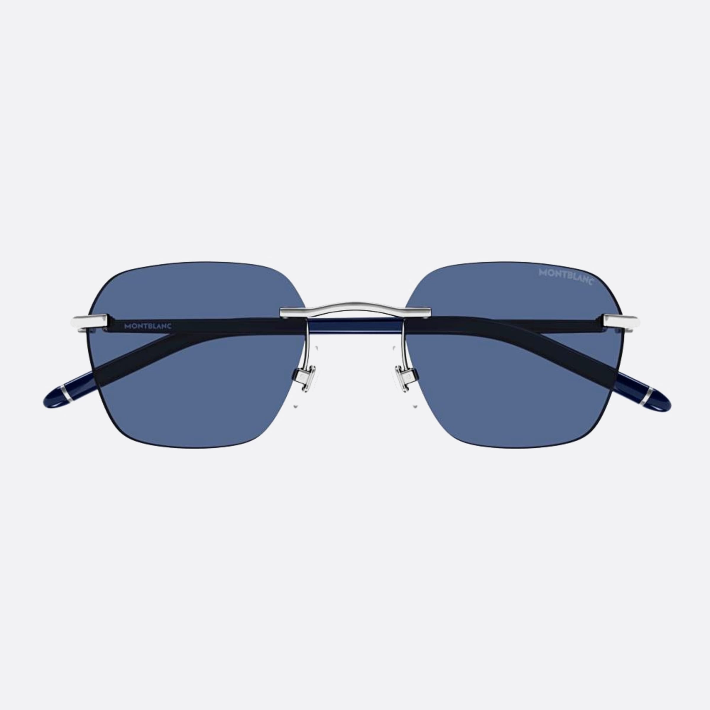 Montblanc 51mm Silver Squared Man Sunglasses - Main View