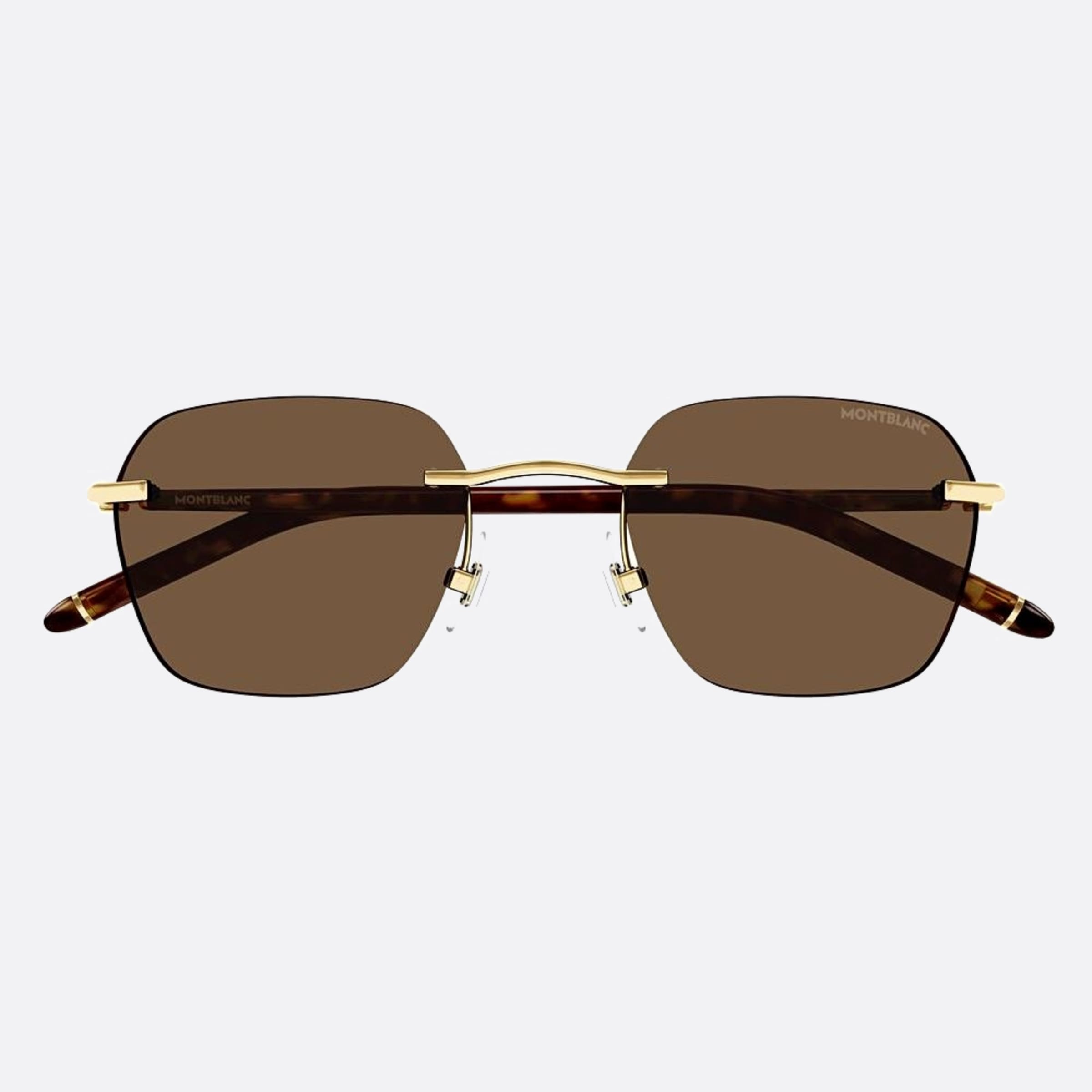 Montblanc 51mm Havana Squared Man Sunglasses - Main View