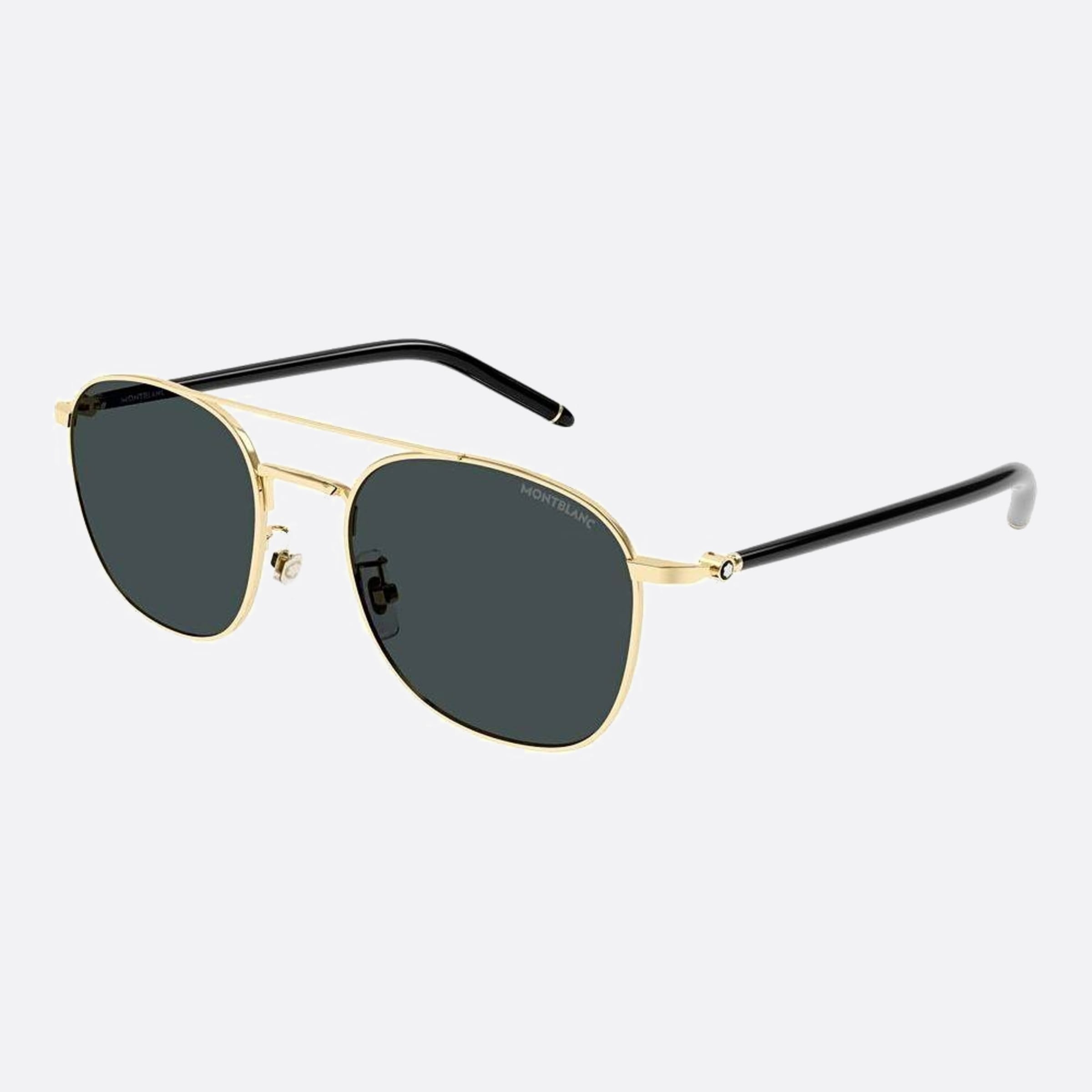 Montblanc 54mm Black Squared Men Sunglasses - Side View