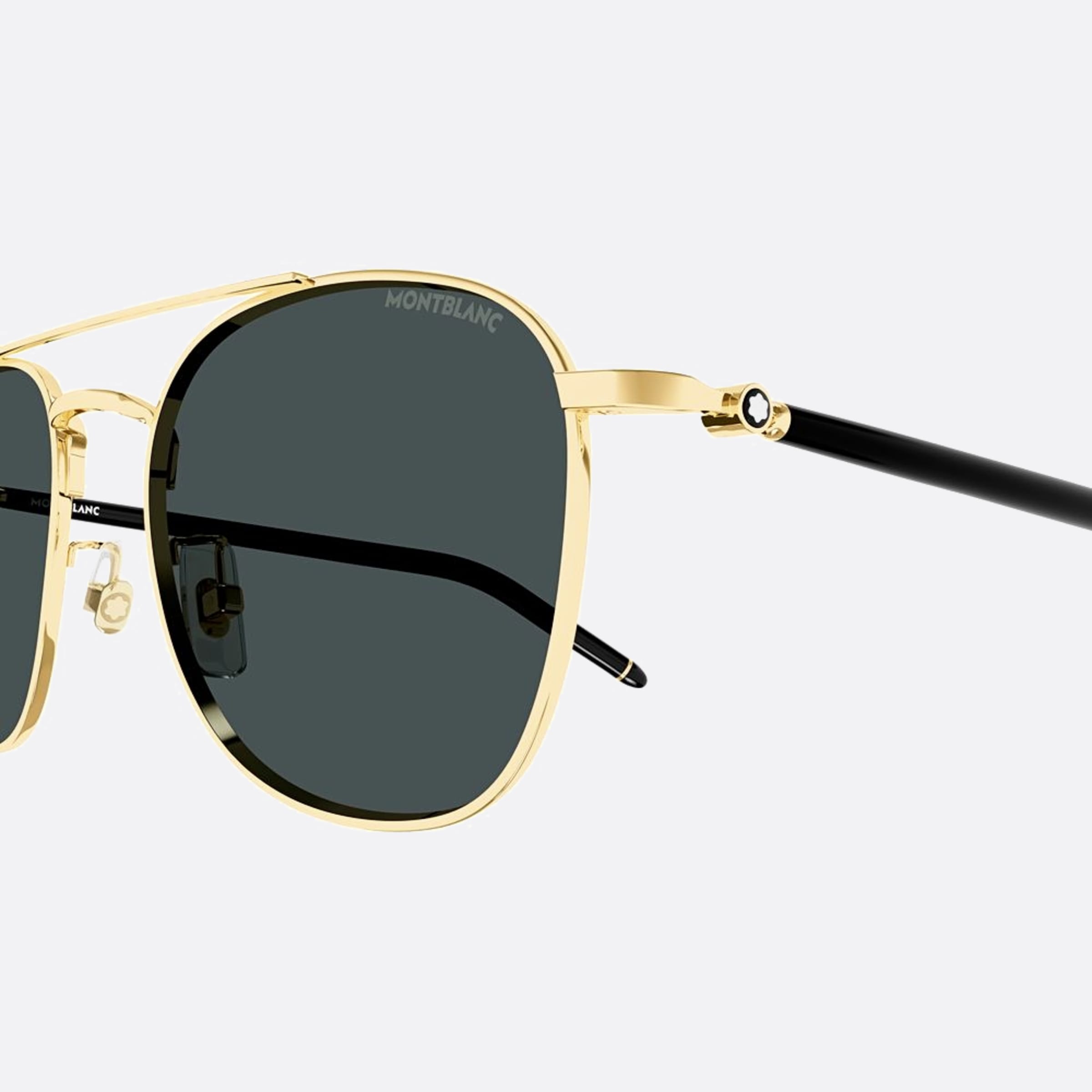 Montblanc 56mm Black Squared Man Sunglasses - Detail View