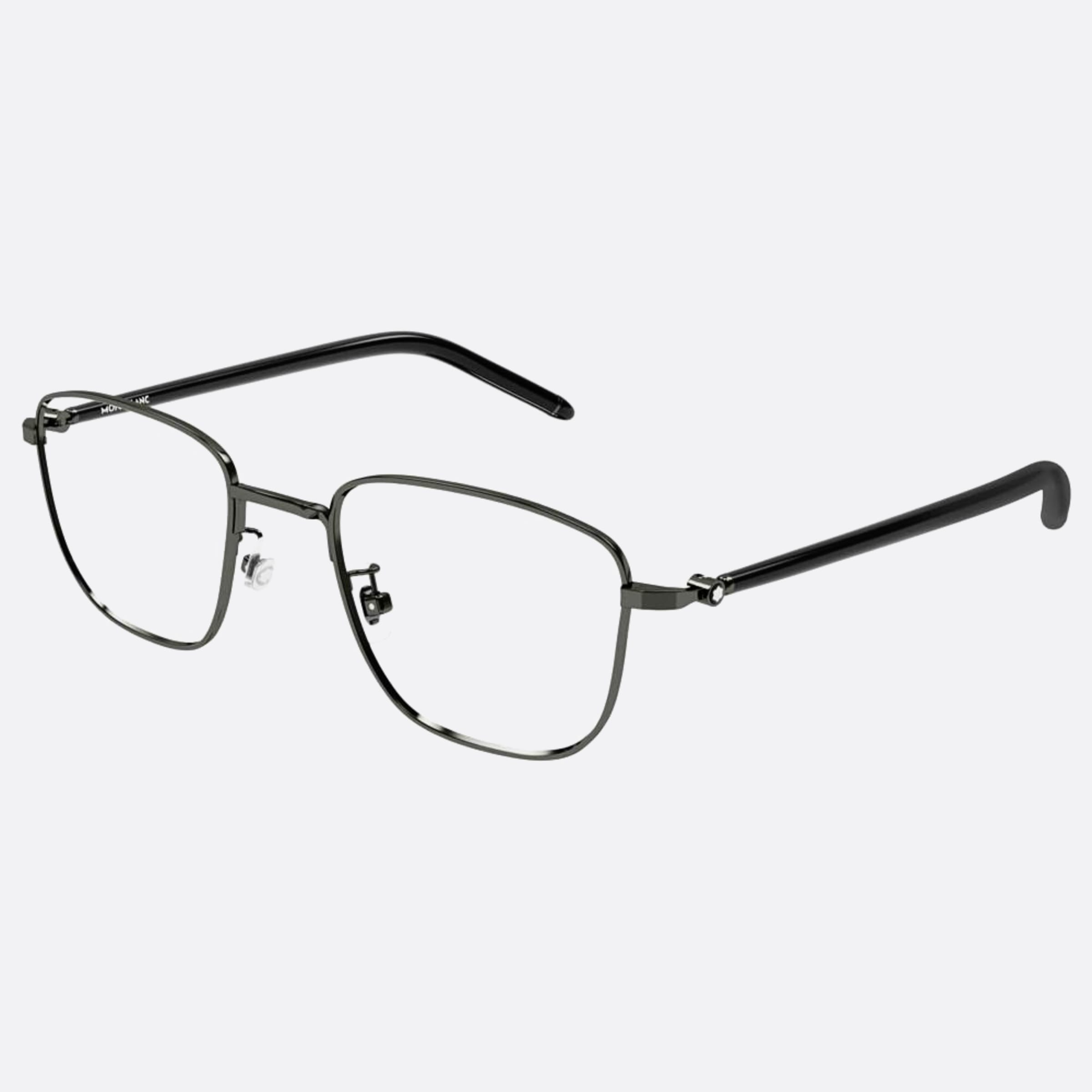 Montblanc 53mm Black Geometric Man Eyeglasses - Side View