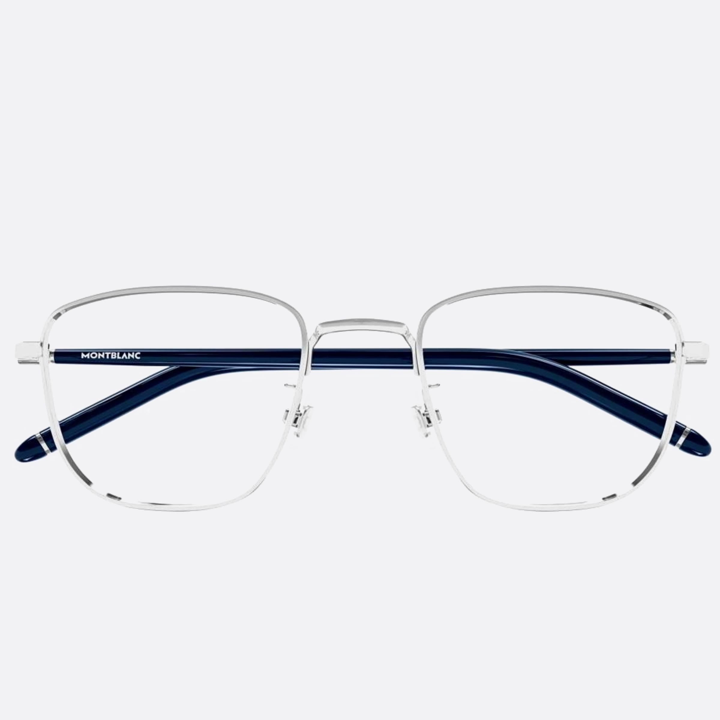 Montblanc 53mm Silver Geometric Man Eyeglasses - Main View