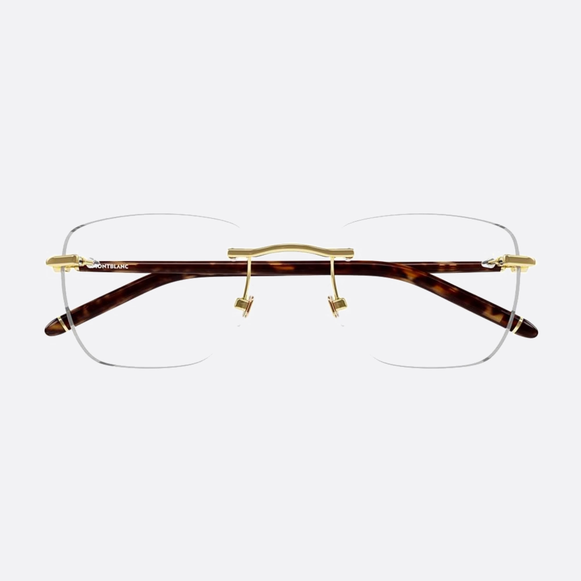 Montblanc 53mm Gold Geometric Man Eyeglasses - Main View