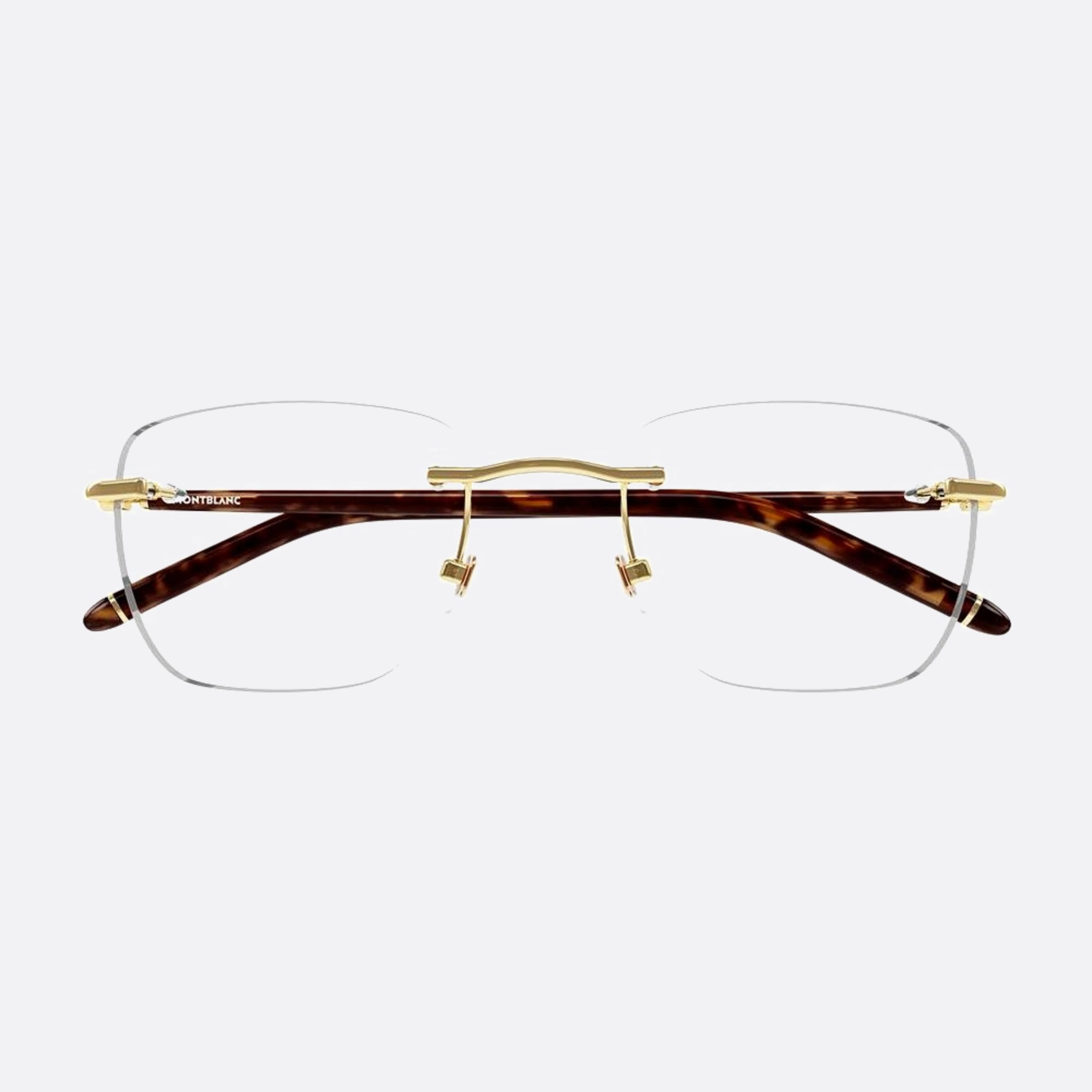 Montblanc 53mm Gold Geometric Man Eyeglasses - Detail View
