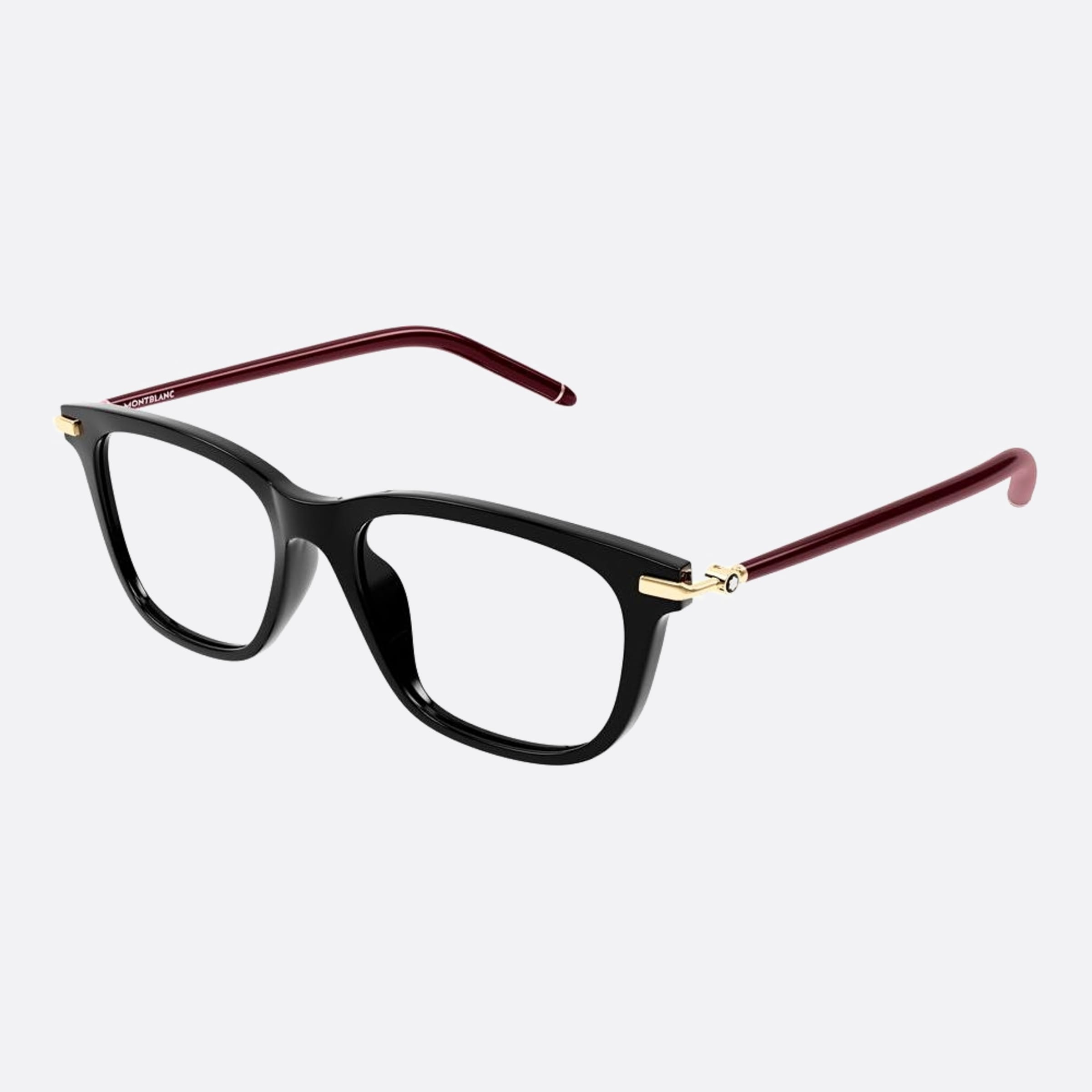 Montblanc 55mm Mb0275oa Black Squared Men Eyeglasses - Side View