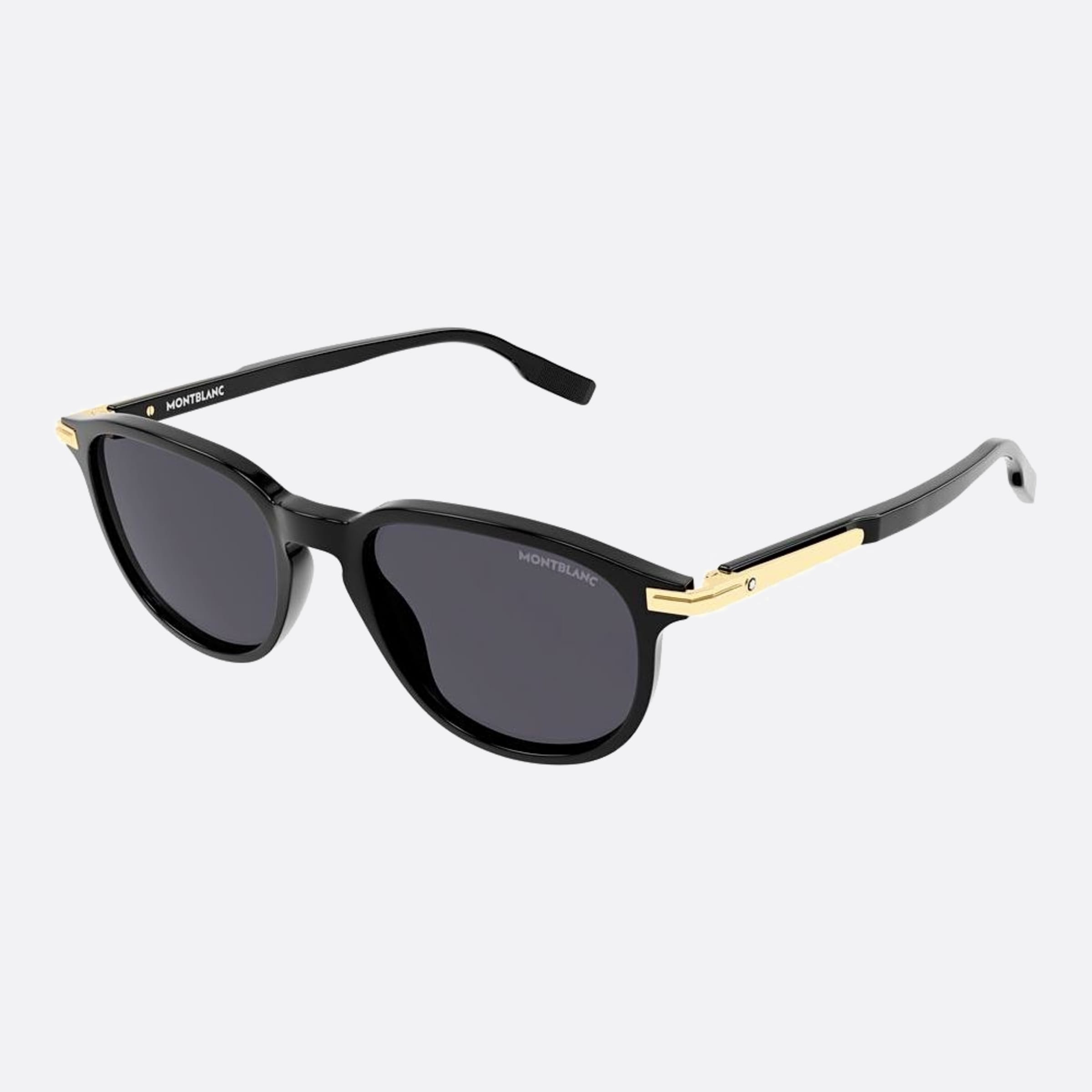 Montblanc 52mm Black Visor Man Sunglasses - Side View