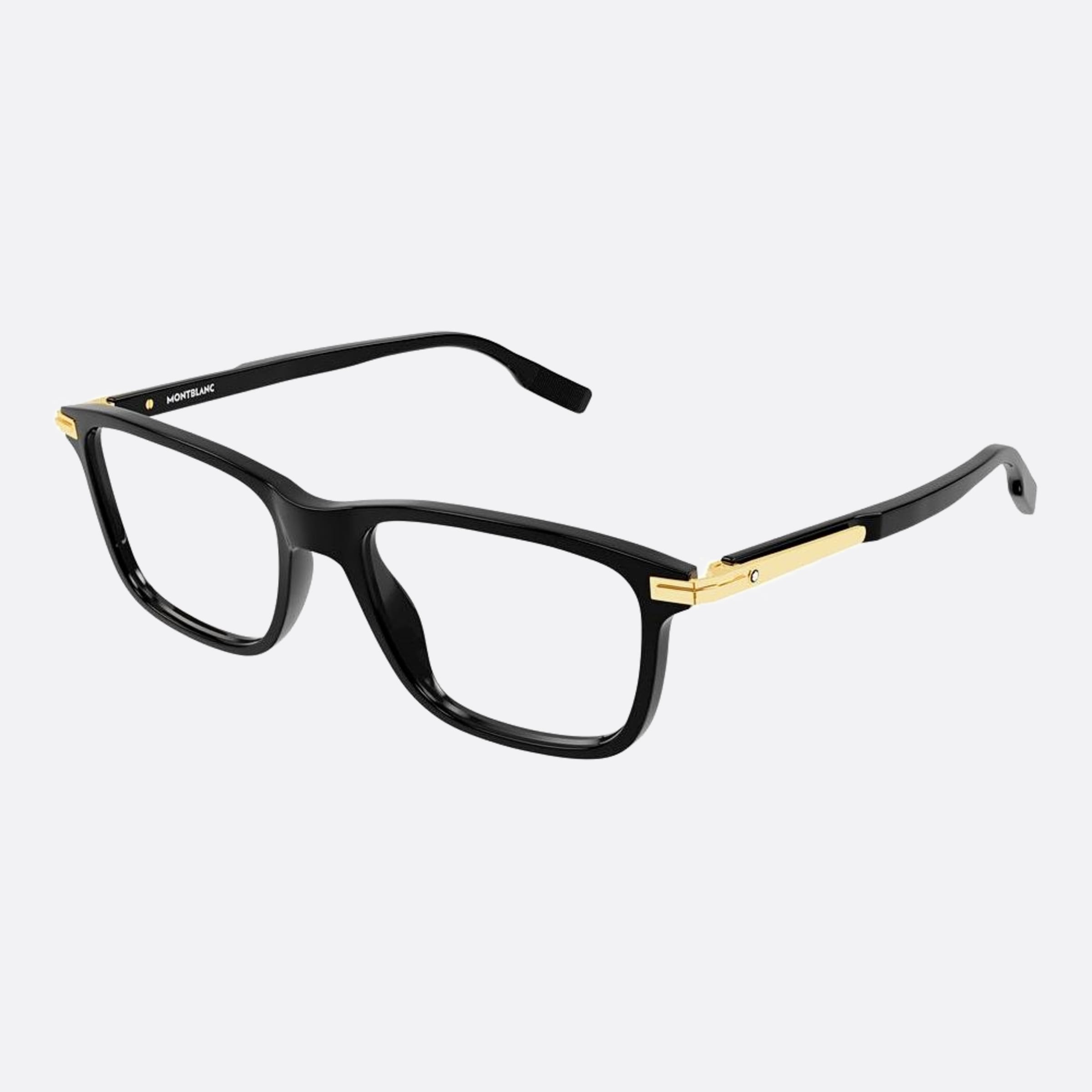 Montblanc 54mm Black Squared Men Eyeglasses - Side View