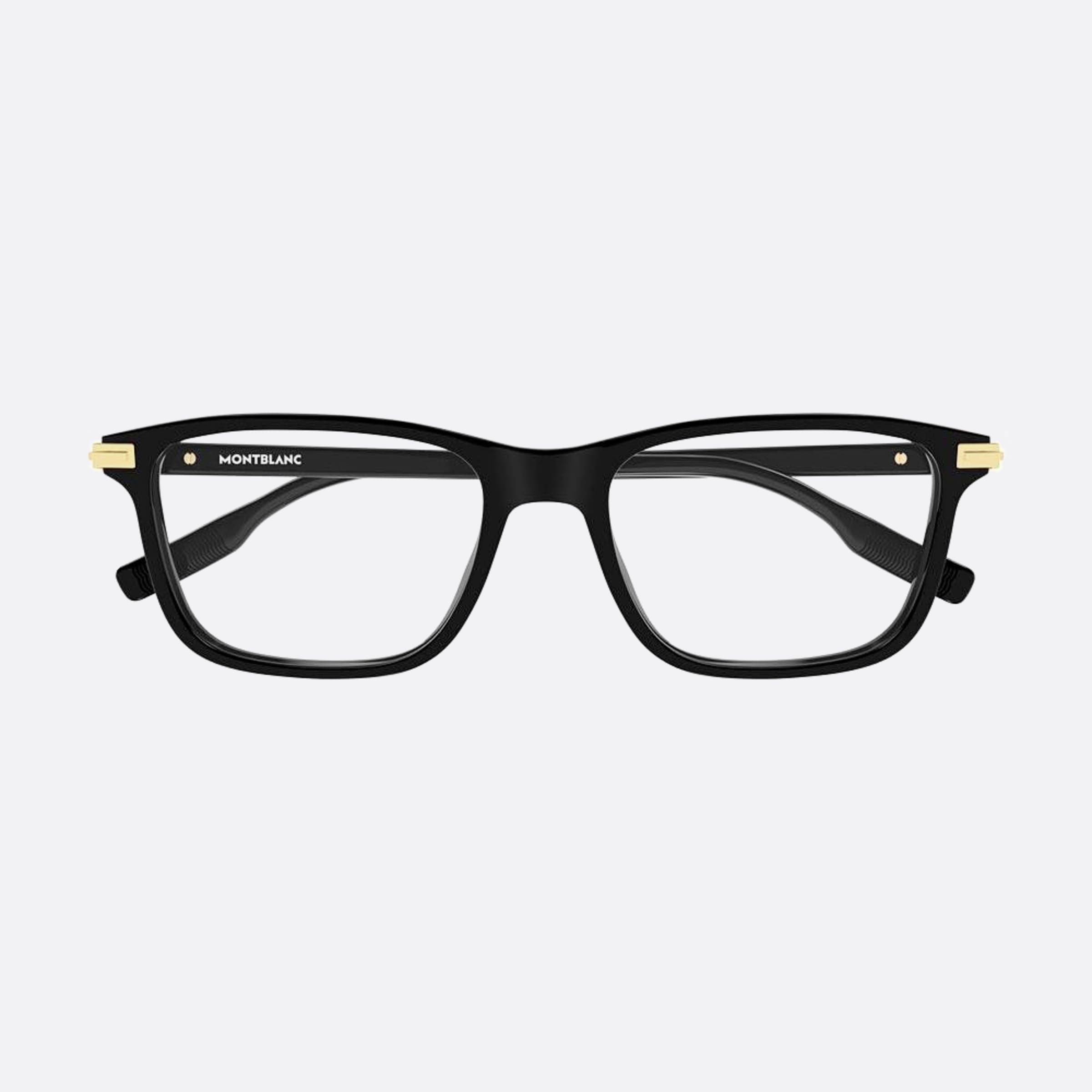 Montblanc 54mm Black Squared Men Eyeglasses - Detail View