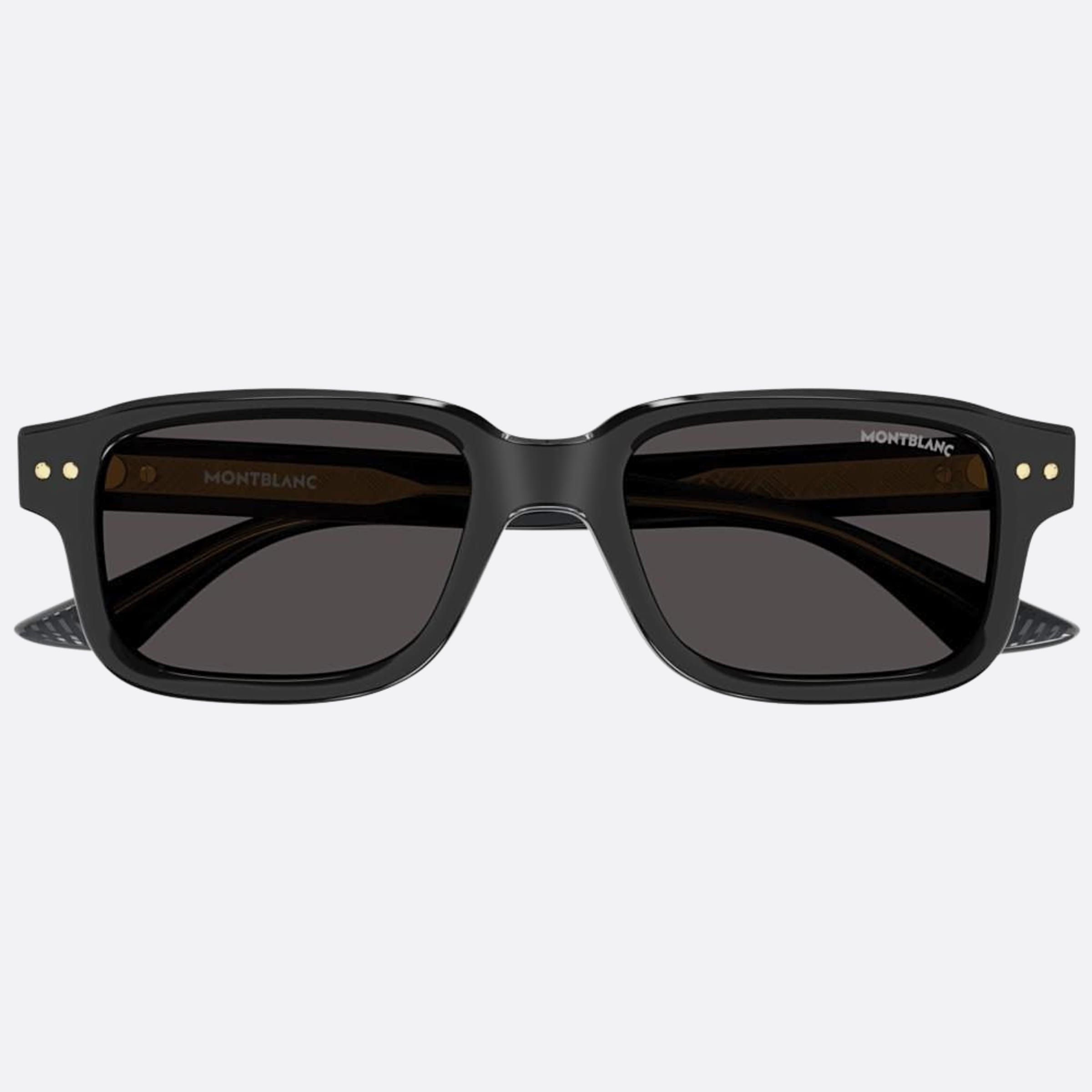 Montblanc 53mm Black Squared Man Sunglasses - Main View