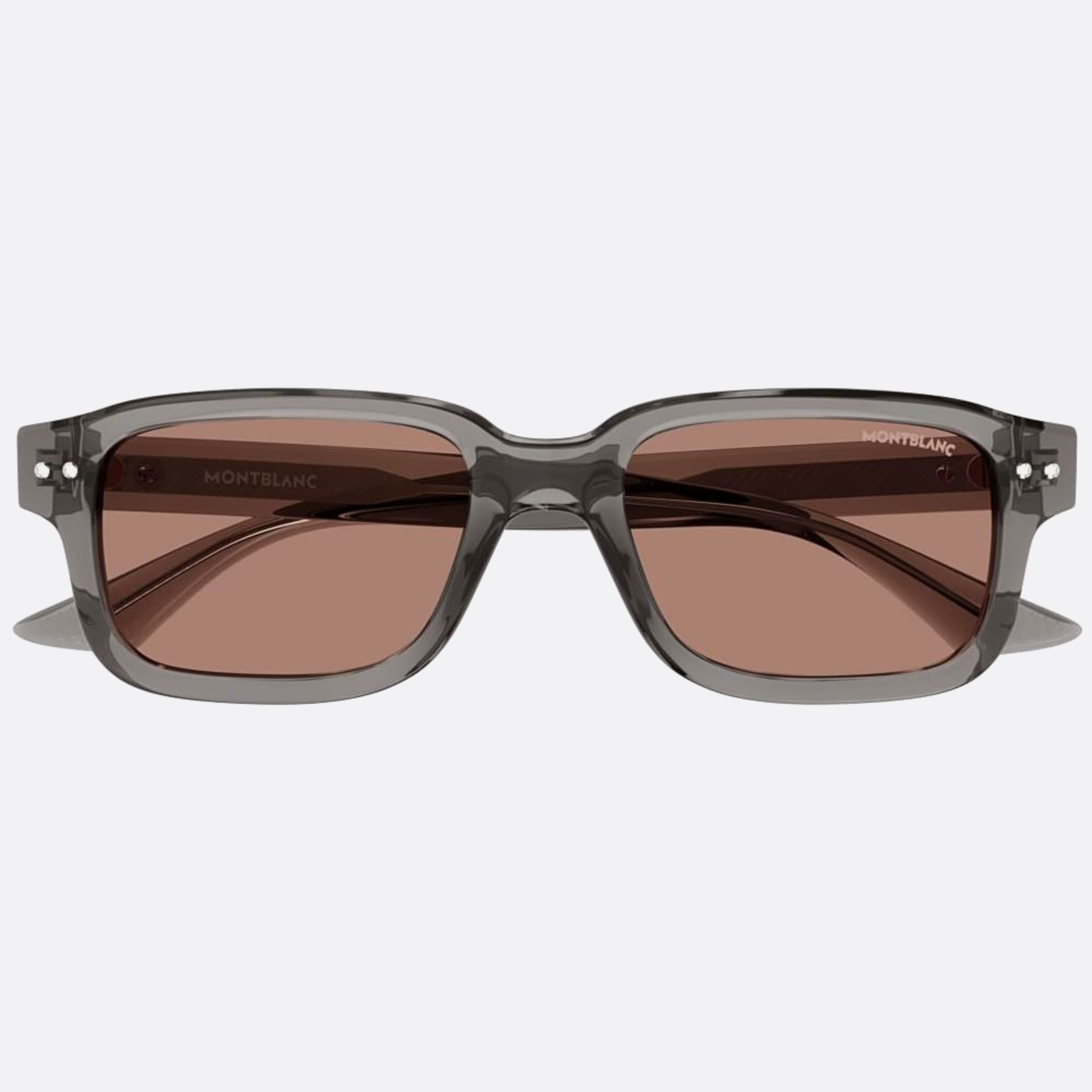 Montblanc 53mm Grey Squared Man Sunglasses - Main View