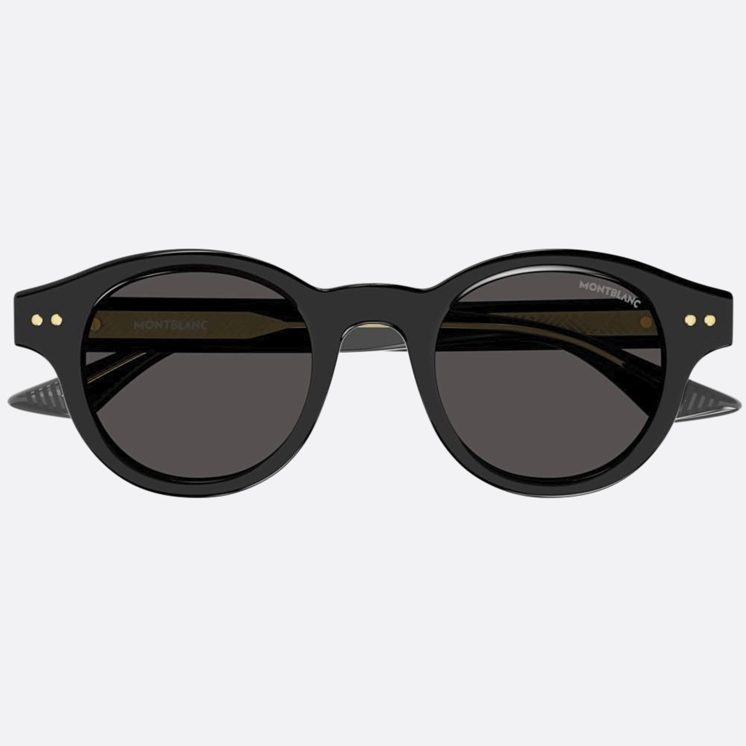 Montblanc 48mm Black Round Man Sunglasses - Main View