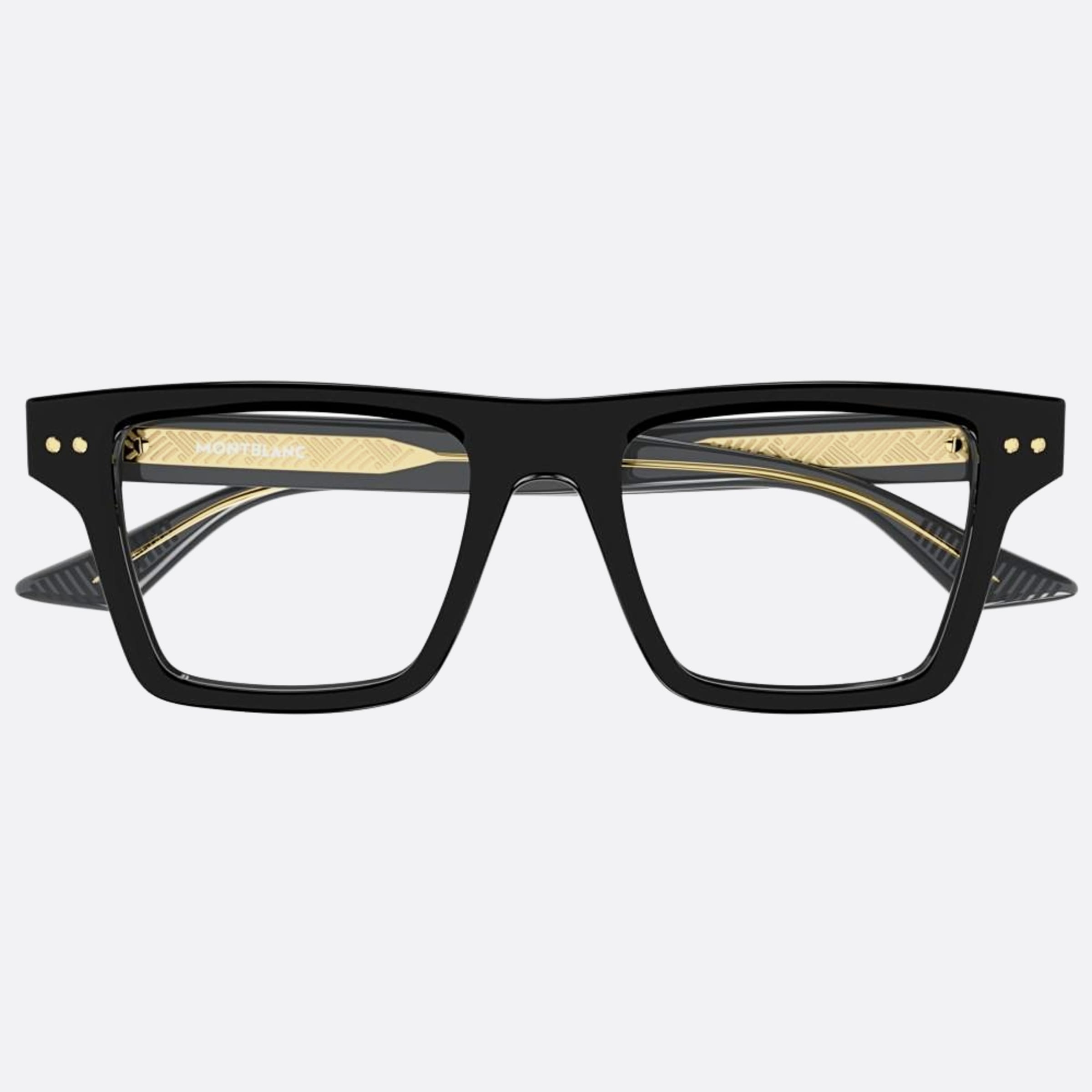 Montblanc 52mm Black Squared Man Eyeglasses - Main View