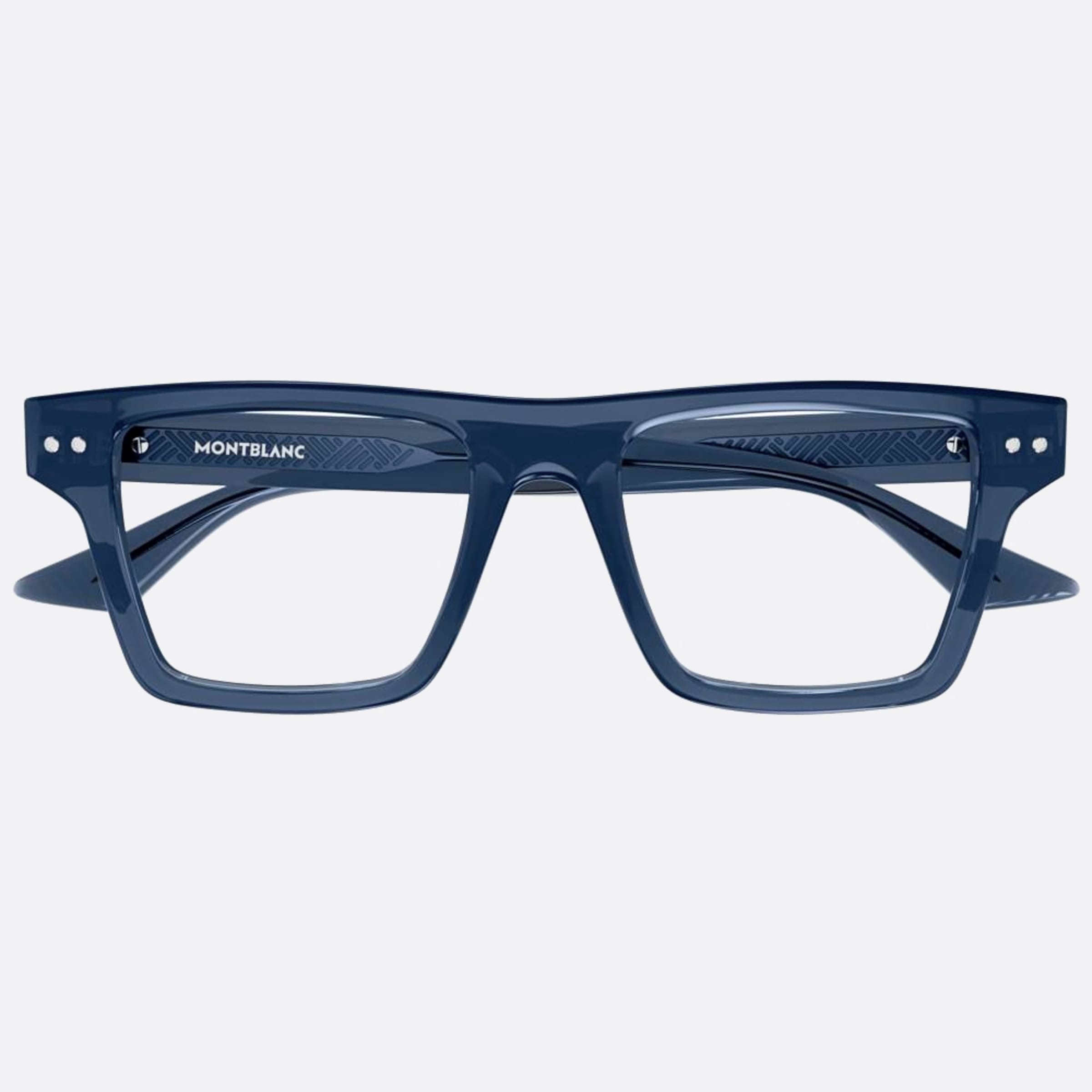 Montblanc 52mm Blue Squared Man Eyeglasses - Main View