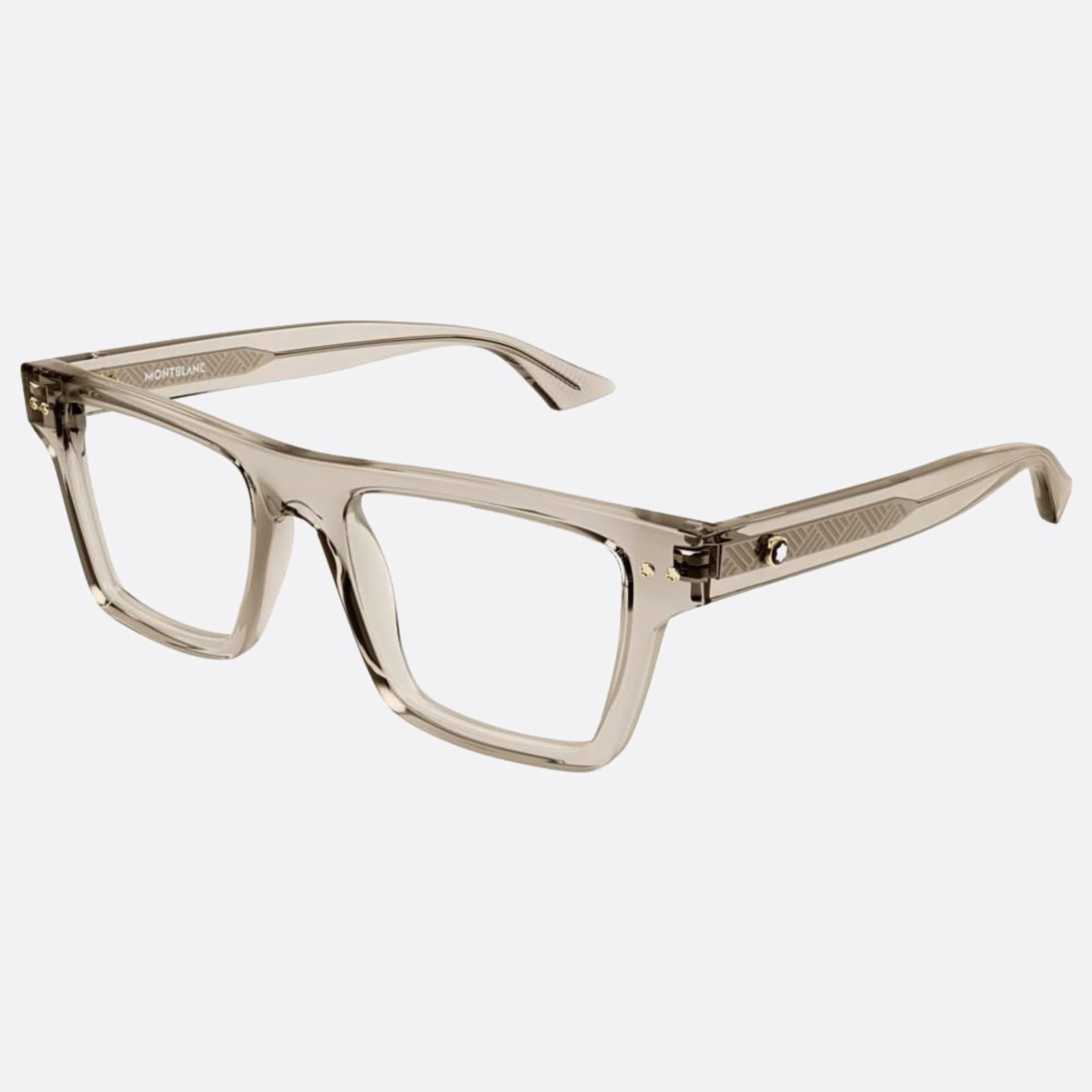 Montblanc 52mm Brown Squared Man Eyeglasses - Side View