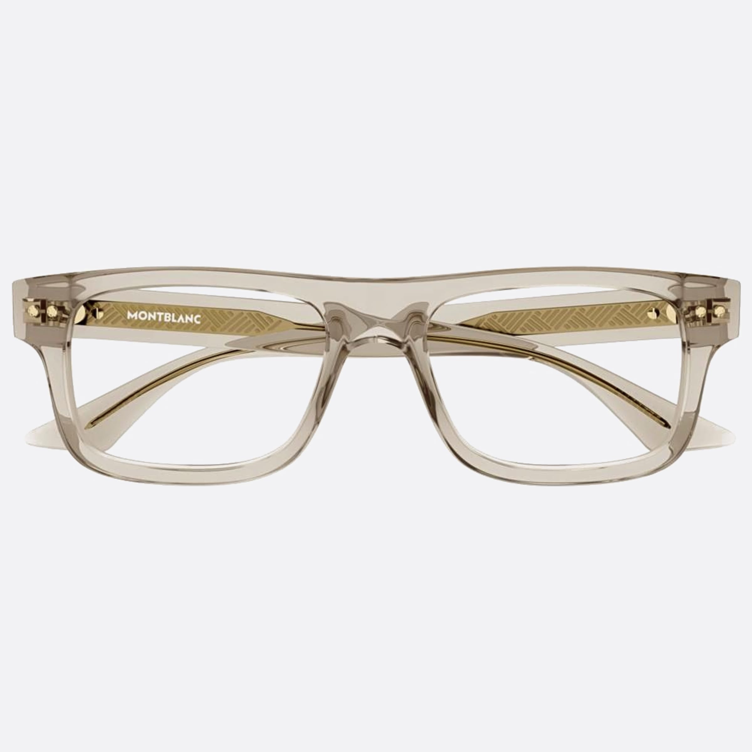 Montblanc 53mm Brown Squared Men Eyeglasses - Main View