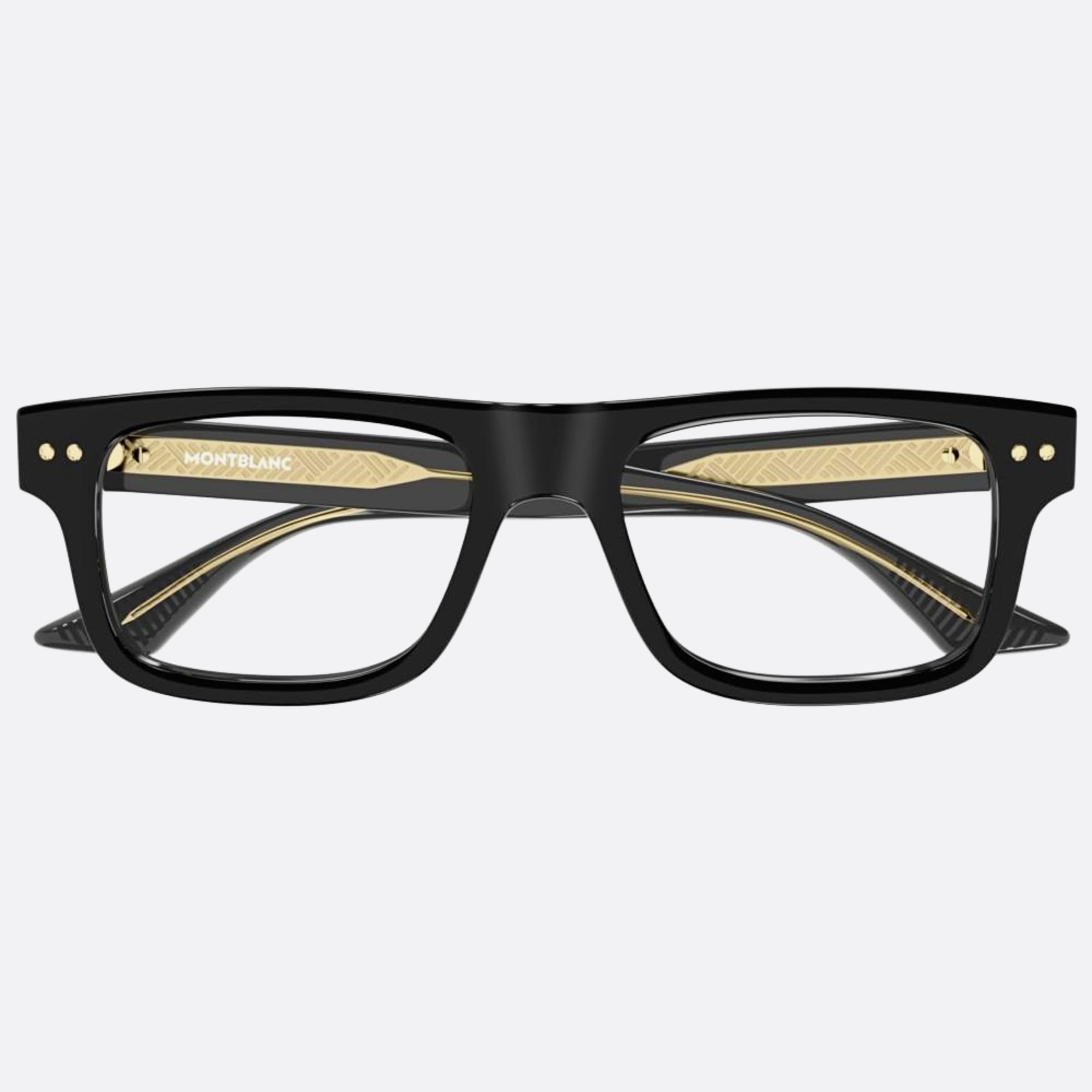 Montblanc 55mm Black Squared Man Eyeglasses - Main View