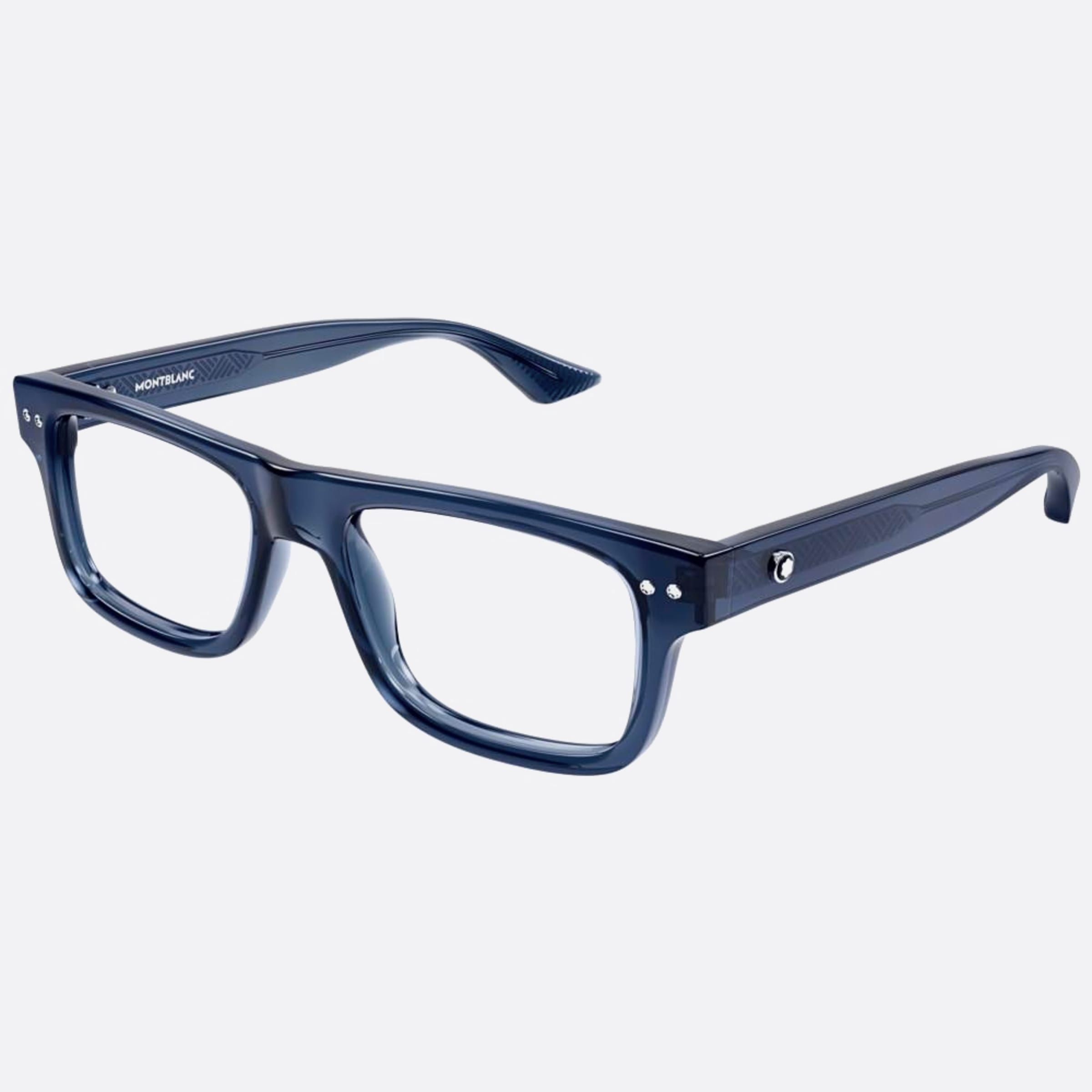 Montblanc 55mm Blue Squared Man Eyeglasses - Side View