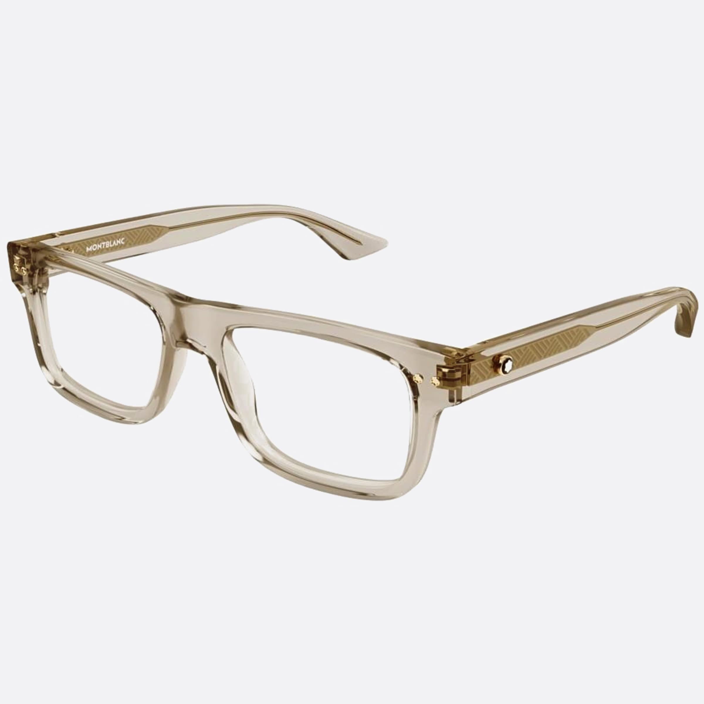 Montblanc 55mm Brown Squared Man Eyeglasses - Side View