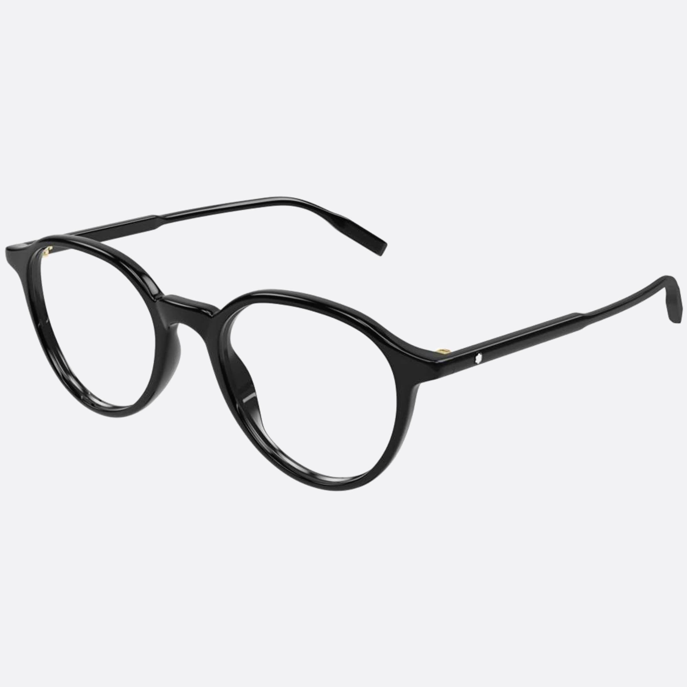 Montblanc 52mm Black Round Man Eyeglasses - Side View