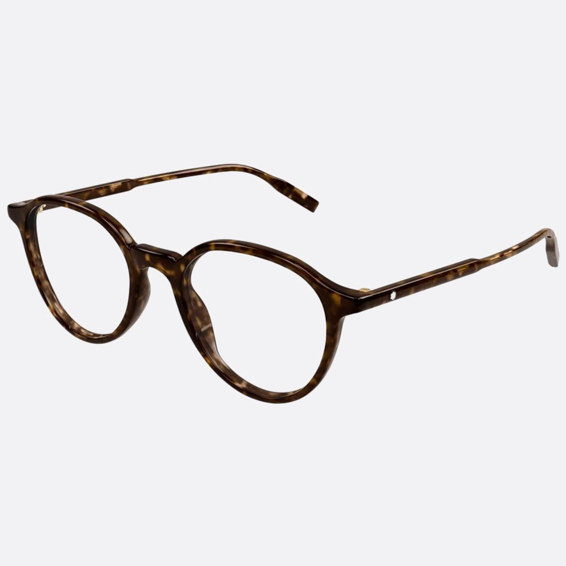 Montblanc 52mm Havana Round Man Eyeglasses - Side View