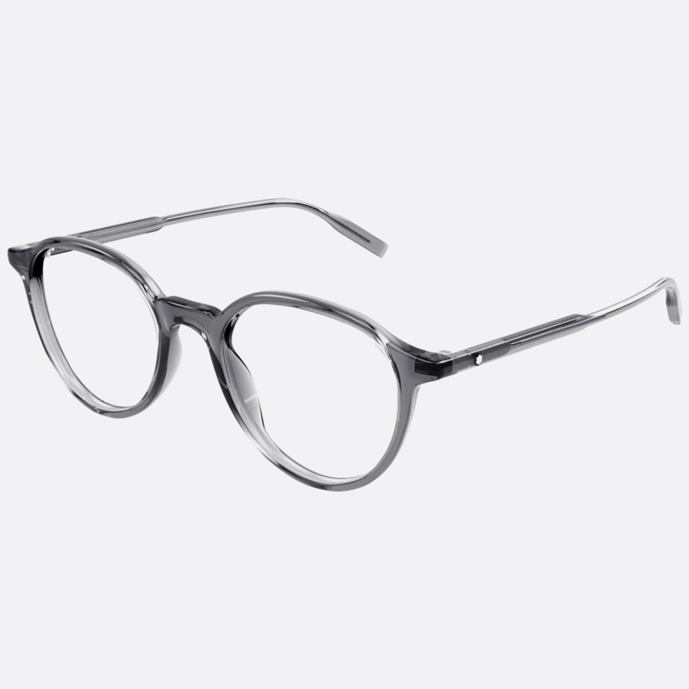 Montblanc 52mm Grey Round Man Eyeglasses - Side View