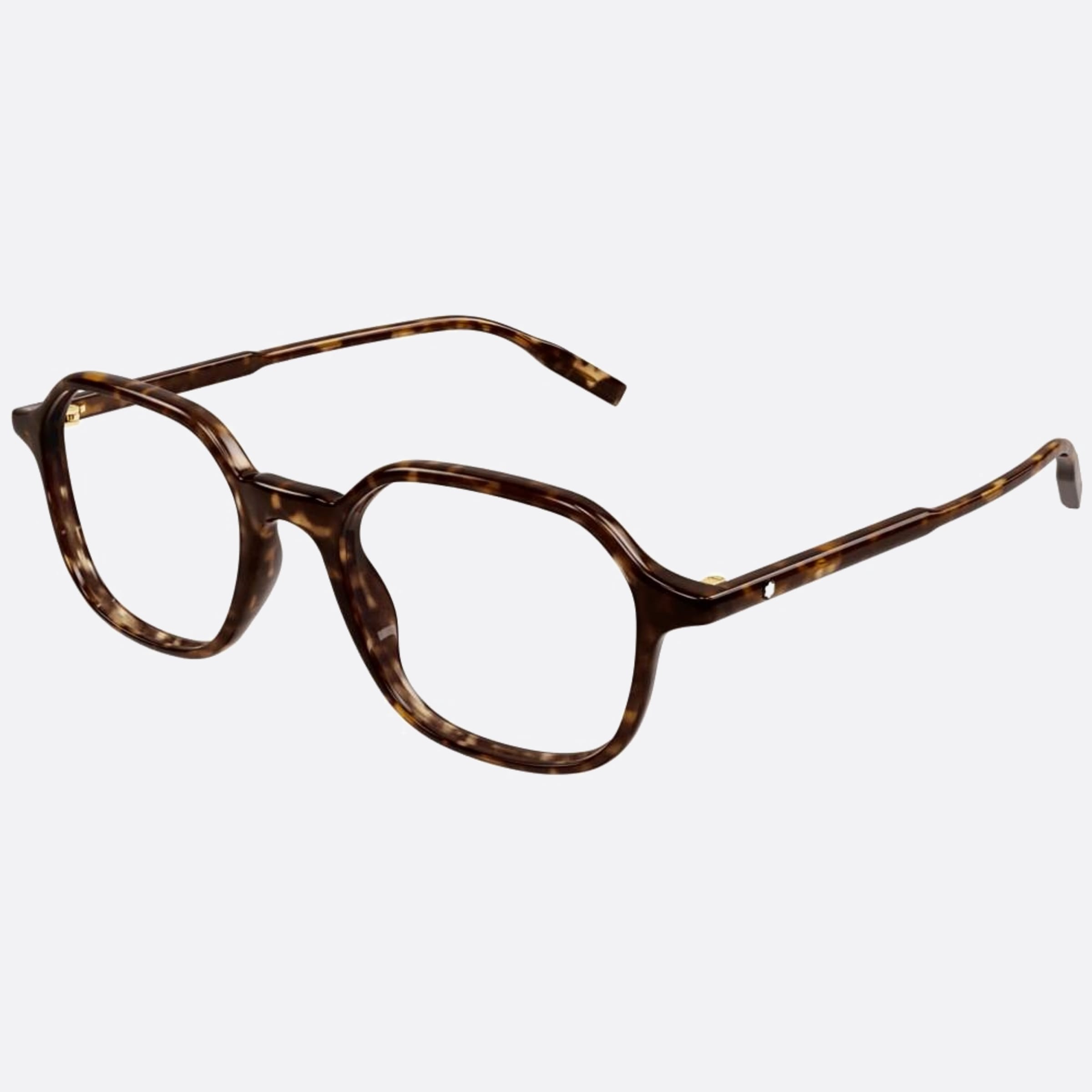 Montblanc 51mm Havana Squared Man Eyeglasses - Side View