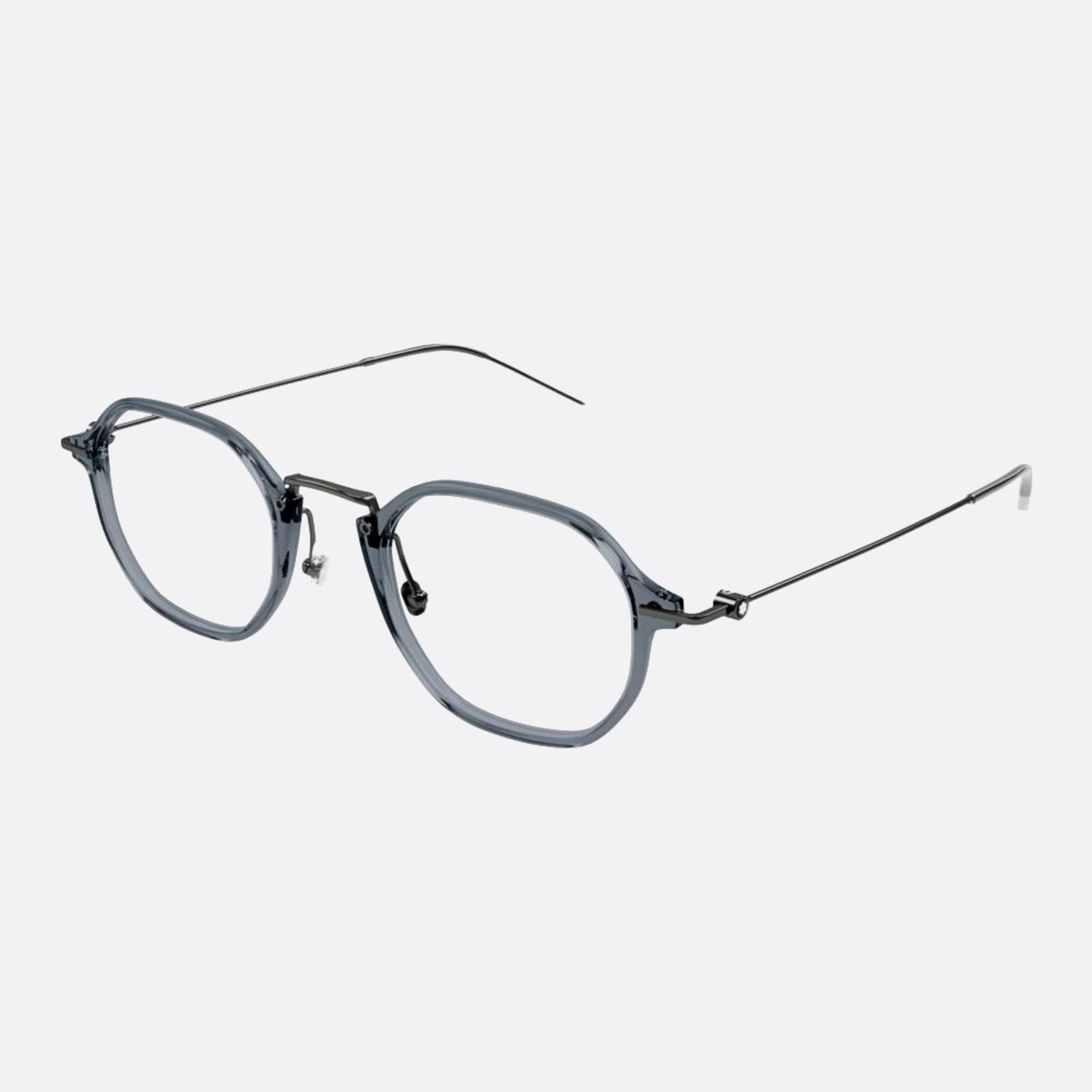Montblanc 50mm Grey Squared Man Eyeglasses - Side View