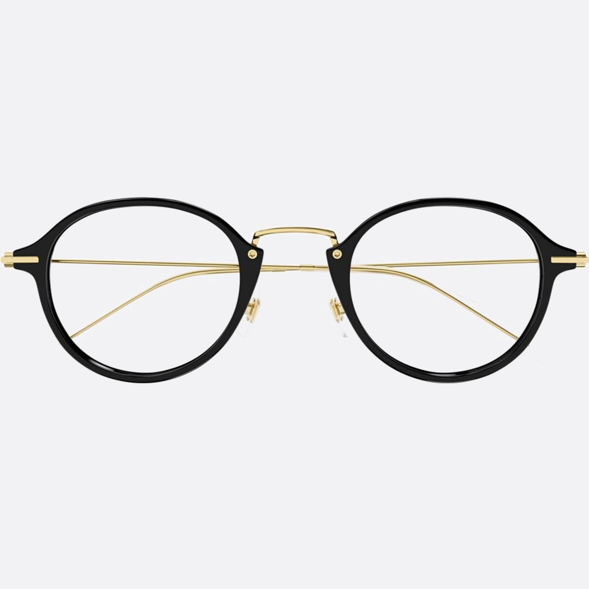 Montblanc 49mm Black Round Man Eyeglasses - Main View