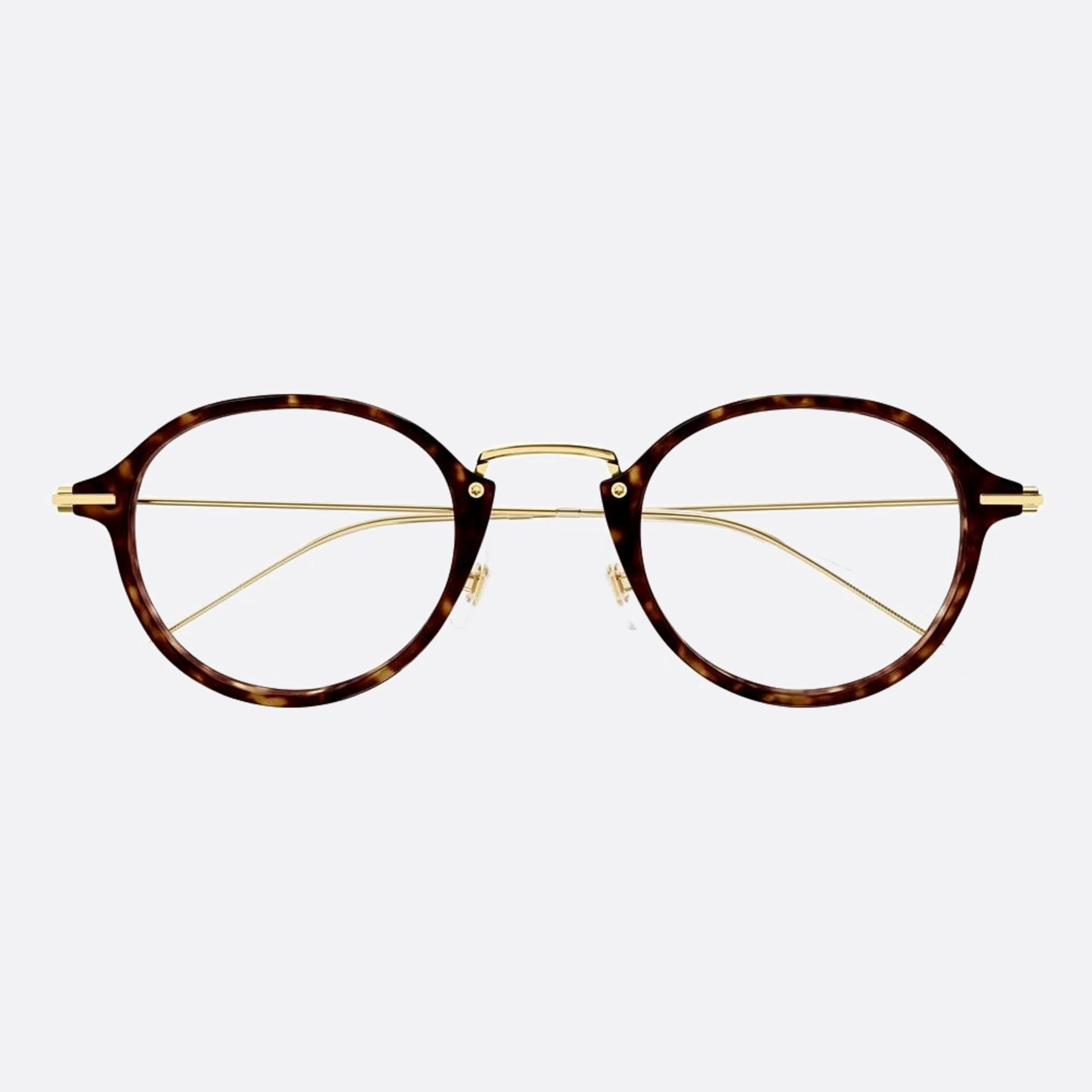 Montblanc 49mm Havana Round Man Eyeglasses - Main View