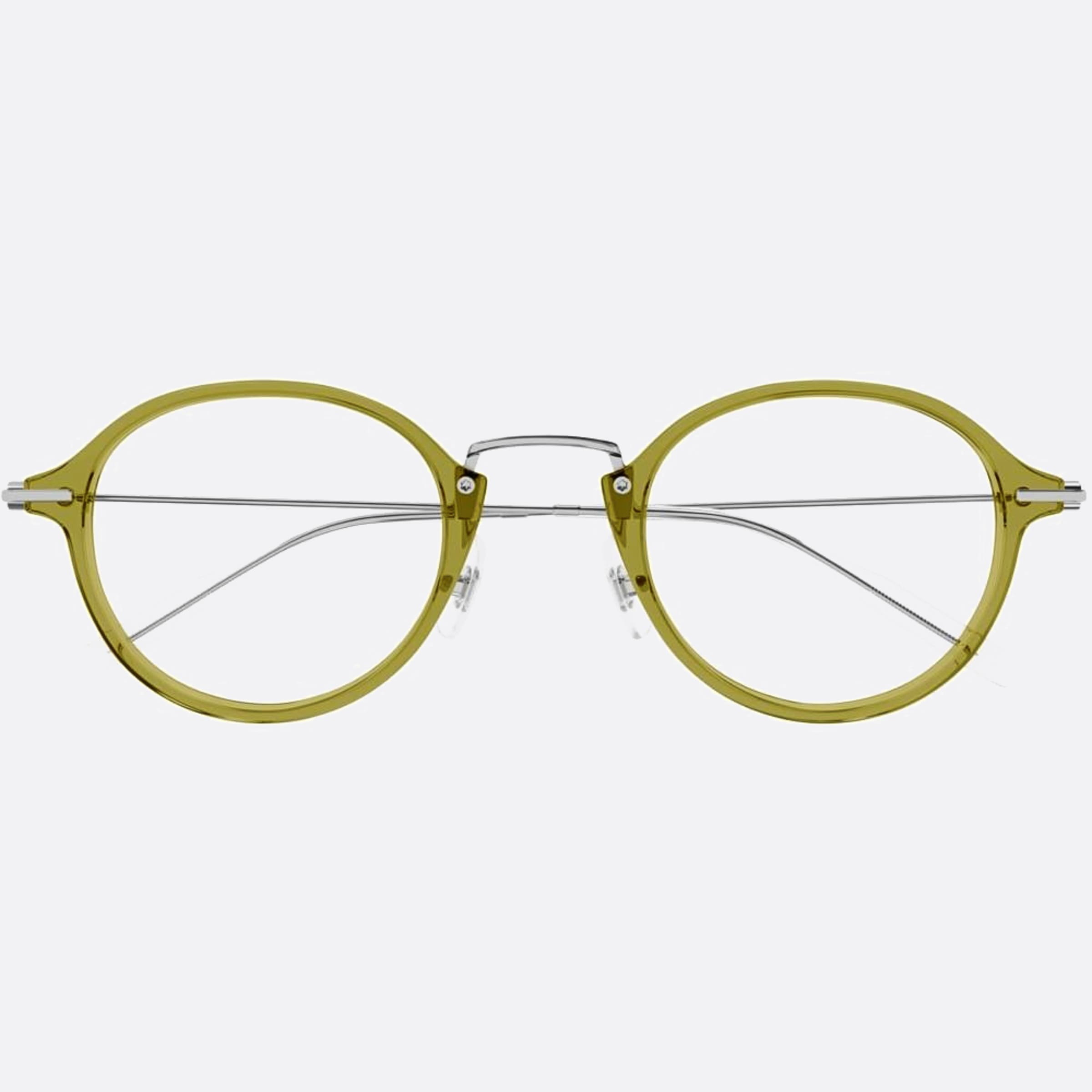 Montblanc 49mm Yellow Round Man Eyeglasses - Main View