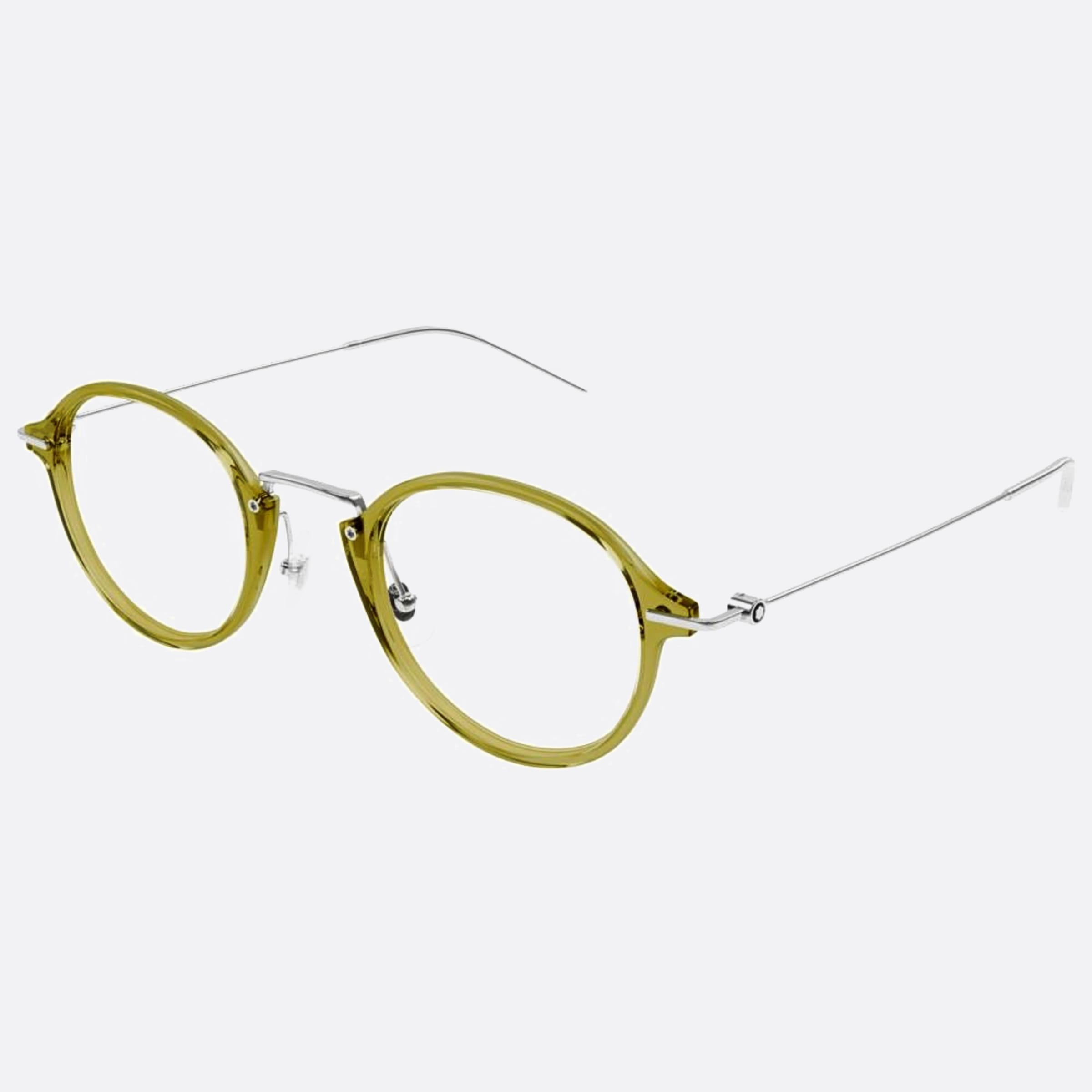 Montblanc 49mm Yellow Round Man Eyeglasses - Side View