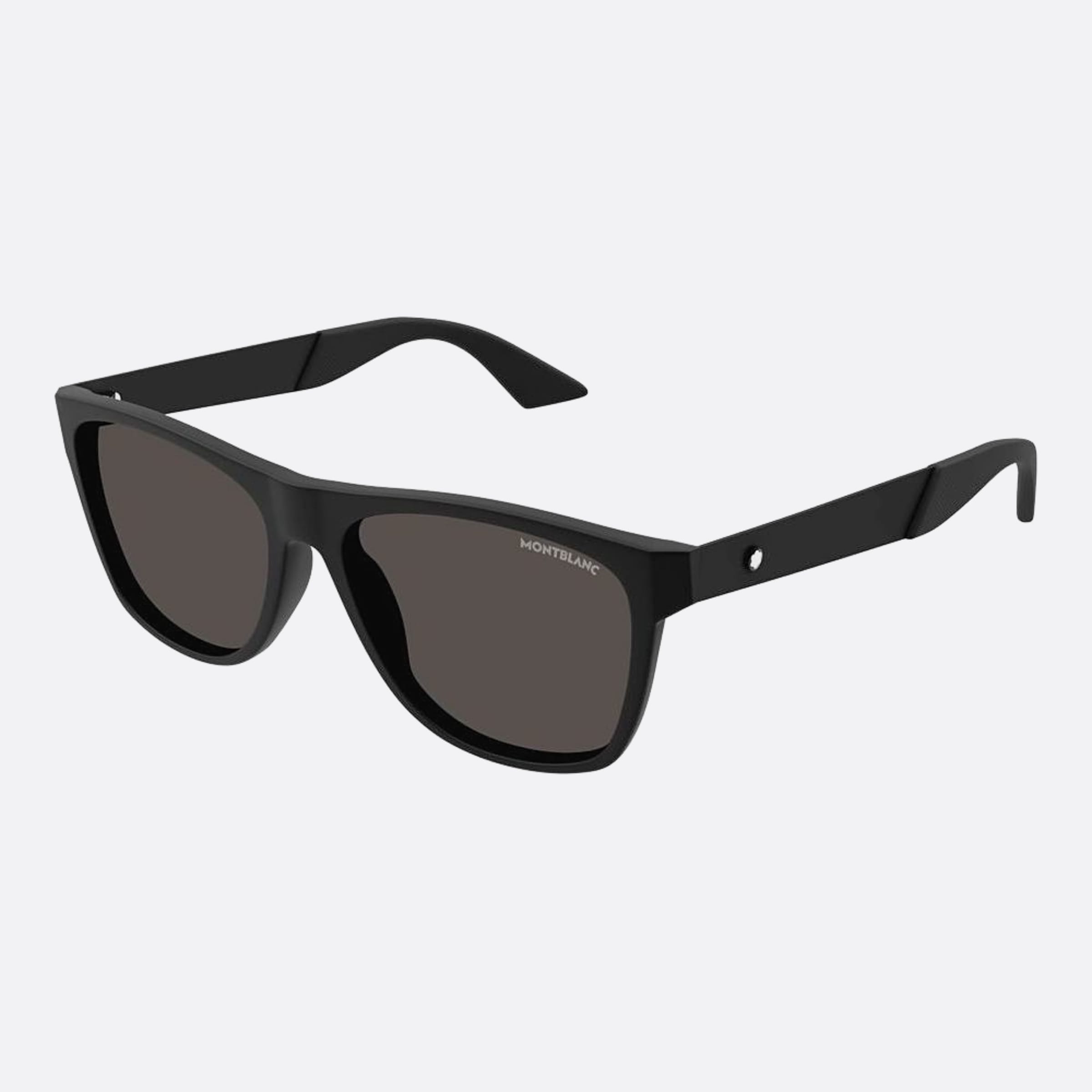 Montblanc 56mm Black Squared Man Sunglasses - Side View