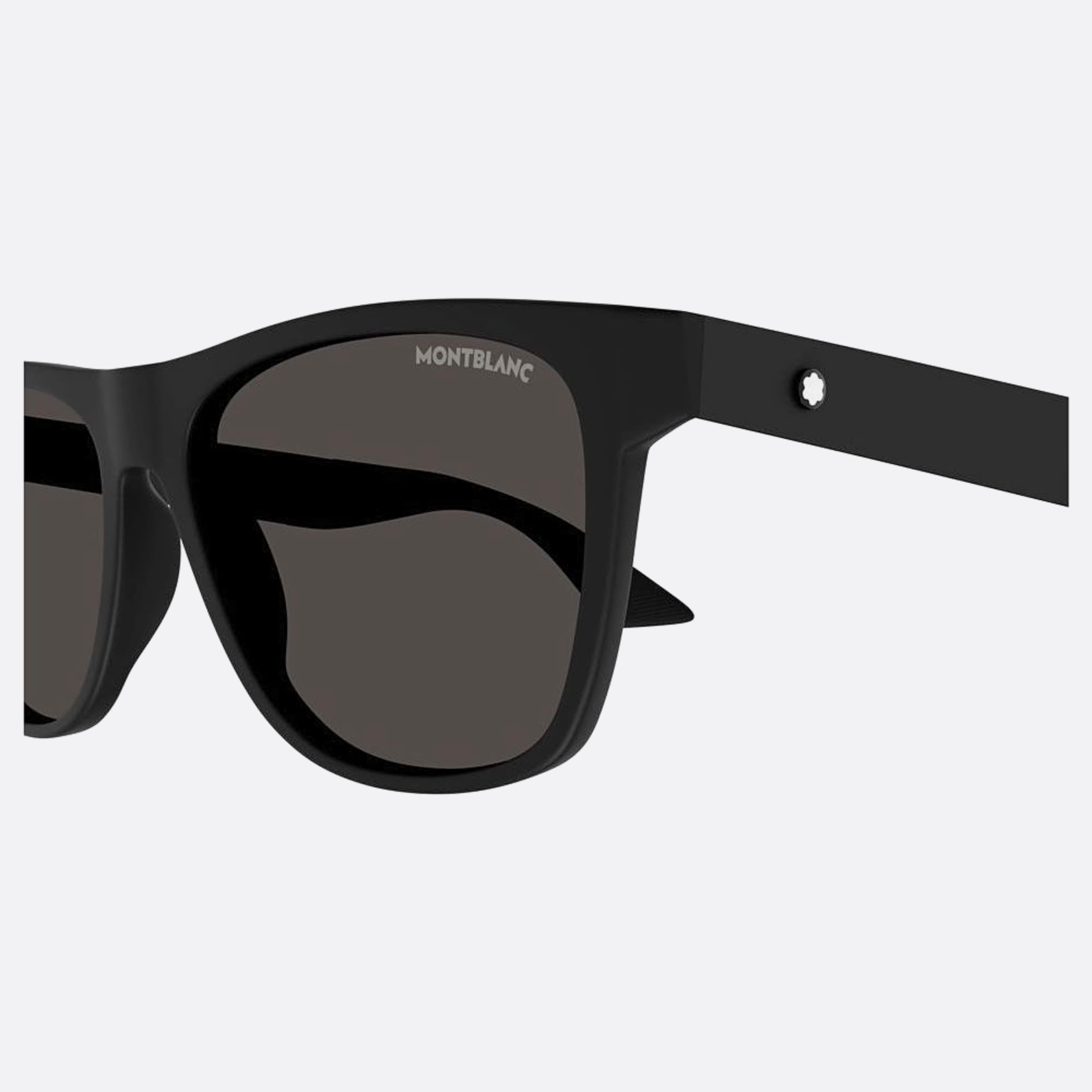 Montblanc 56mm Black Squared Man Sunglasses - Detail View