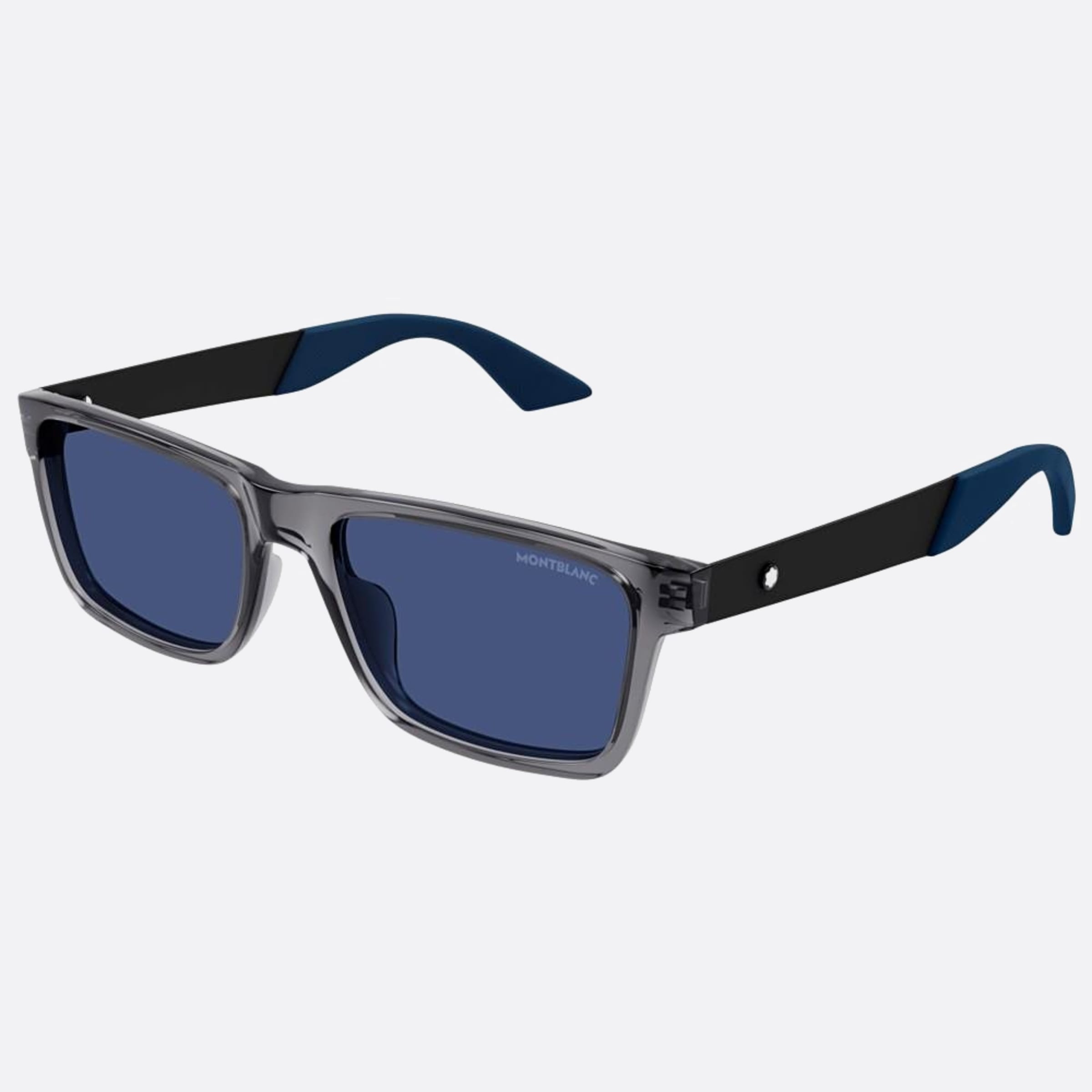 Montblanc 56mm Grey Squared Man Sunglasses - Side View